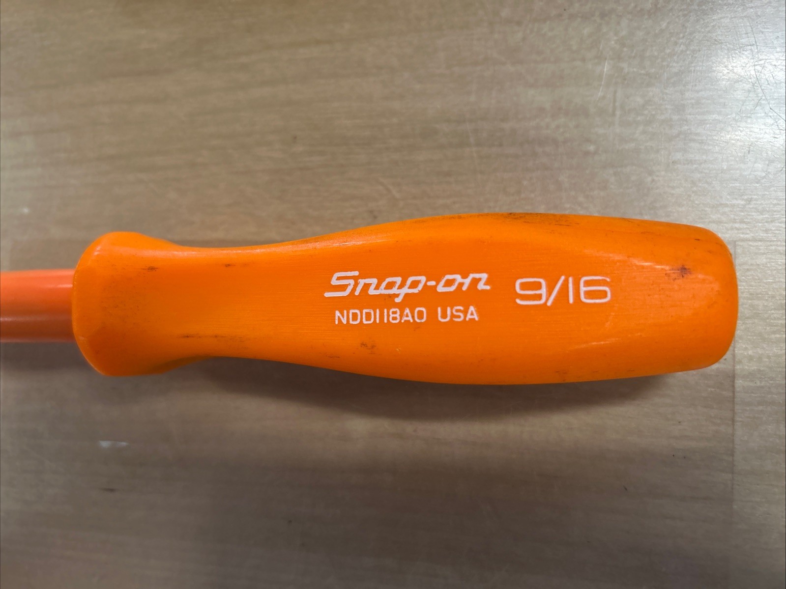 Snap On Tools NDD118AO SAE 6 point 9/16″ Nut Driver USA Orange Handle S-3
