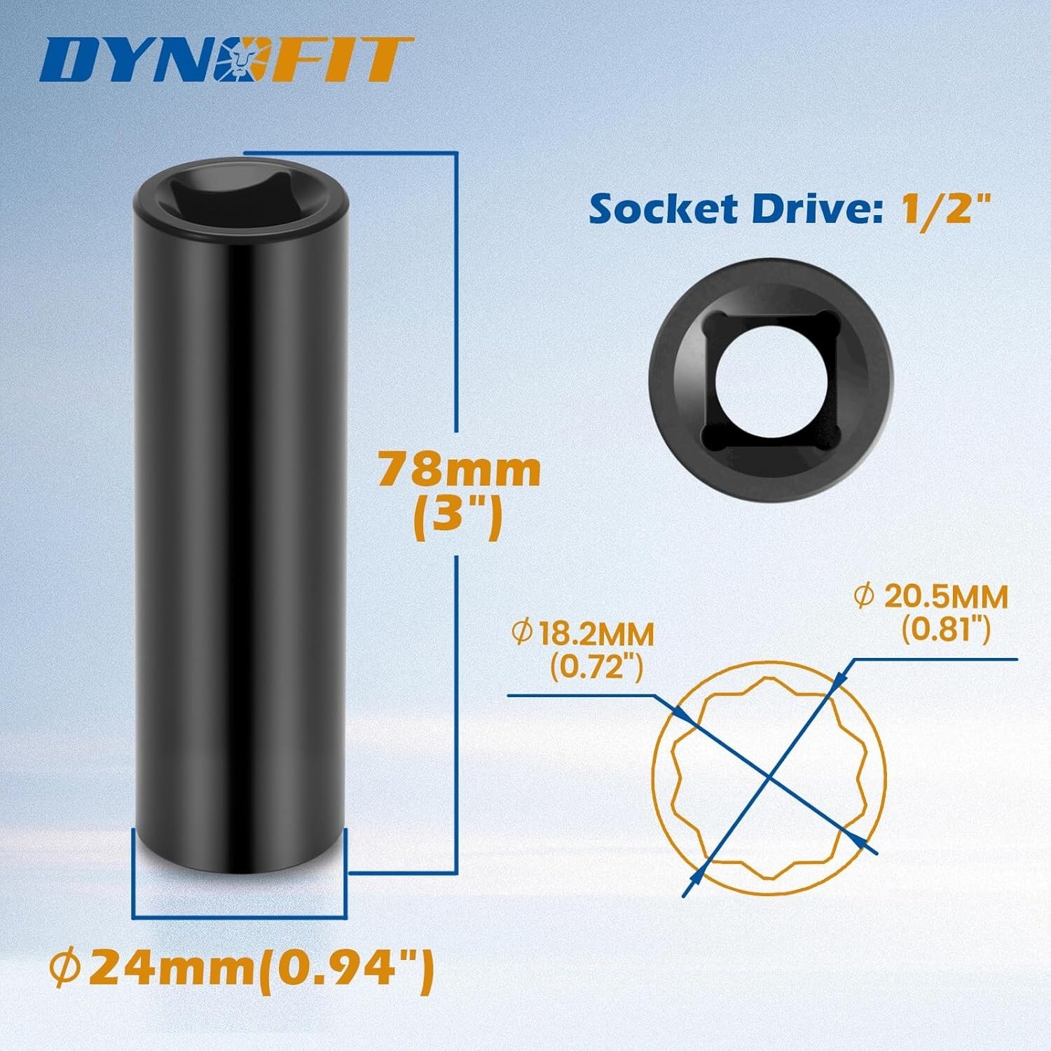 Dynofit 10 Spline Lug Nut Key Replacement for TA23-1/2 For Bimecc Lug Nuts Bolts
