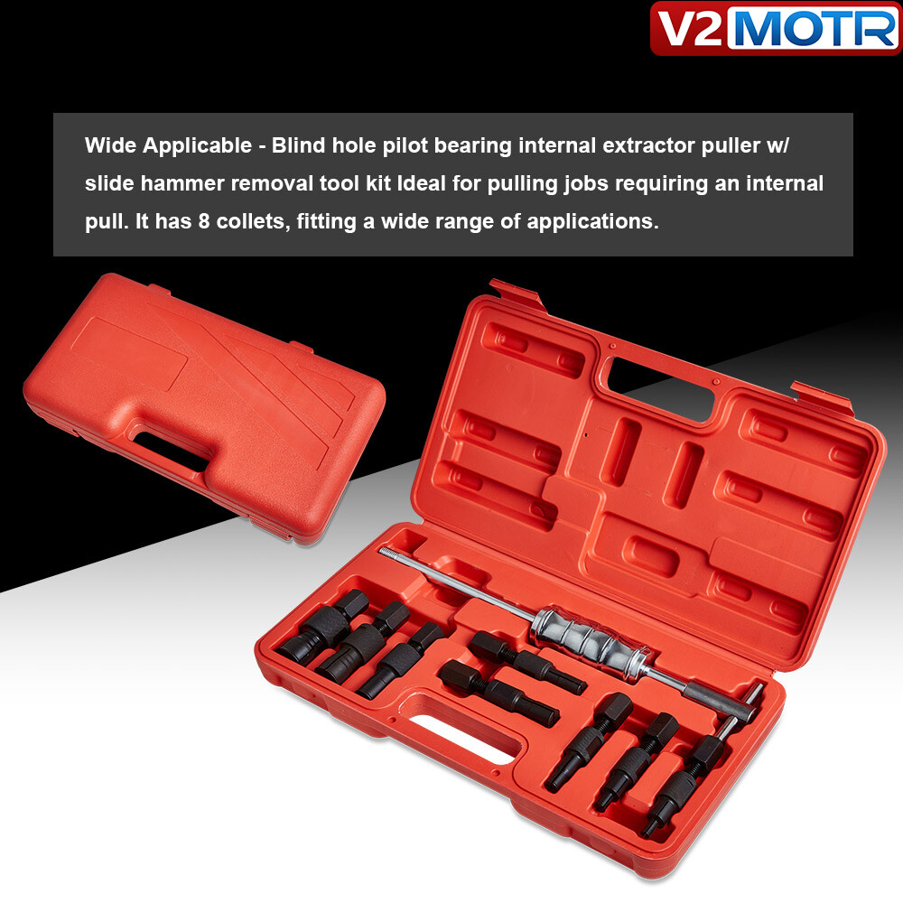 9pc Inner Bearing Puller Set Slide Hammer Internal Blind Hole Remover Tool Kit