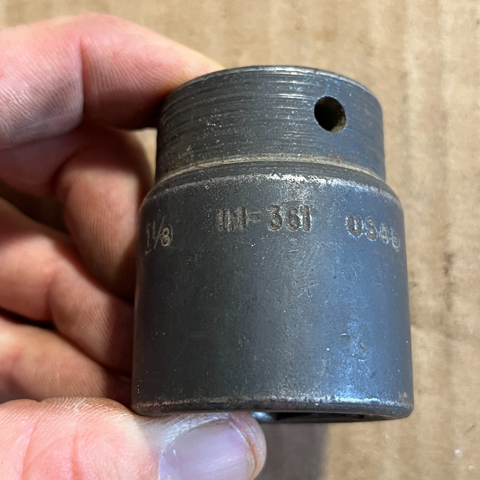 Snap On 5/8″ in Drive 1-1/8″ in Impact Socket 6Pt Shallow IM-361 USA
