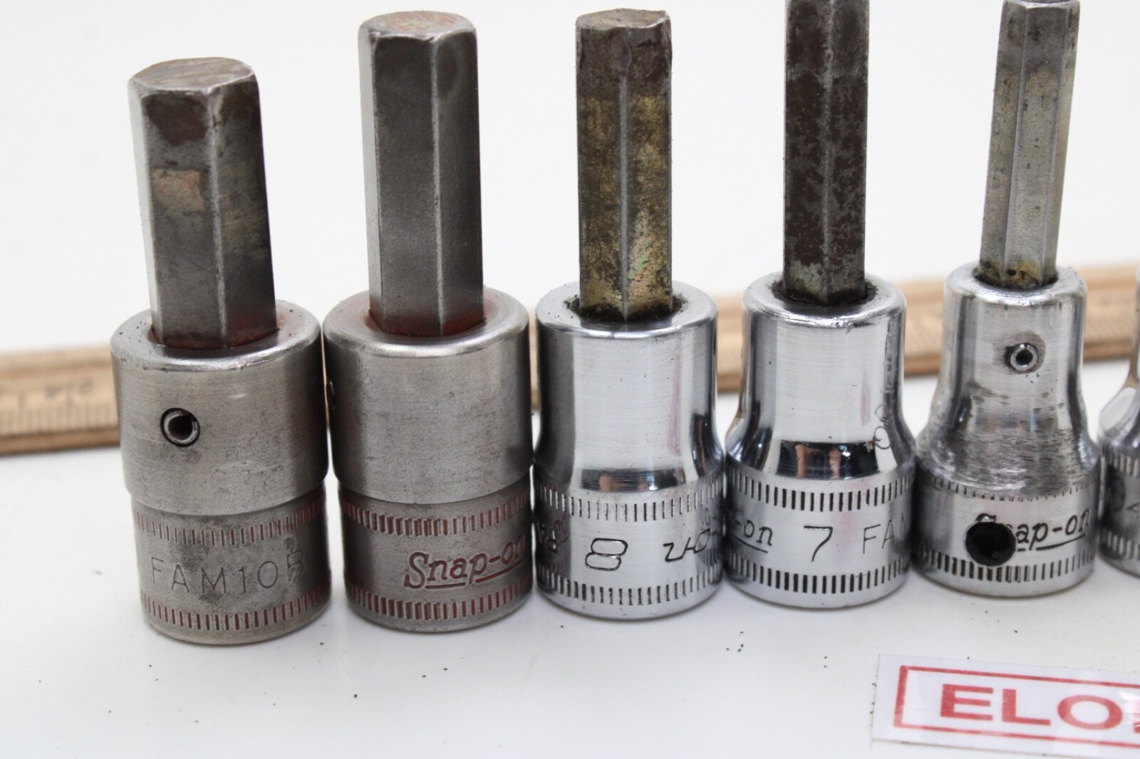 Snap On FAM4A-FAM10B 4-10 mm 3/8″ Drive 6 Piece Metric Hex Bit Socket Set USA