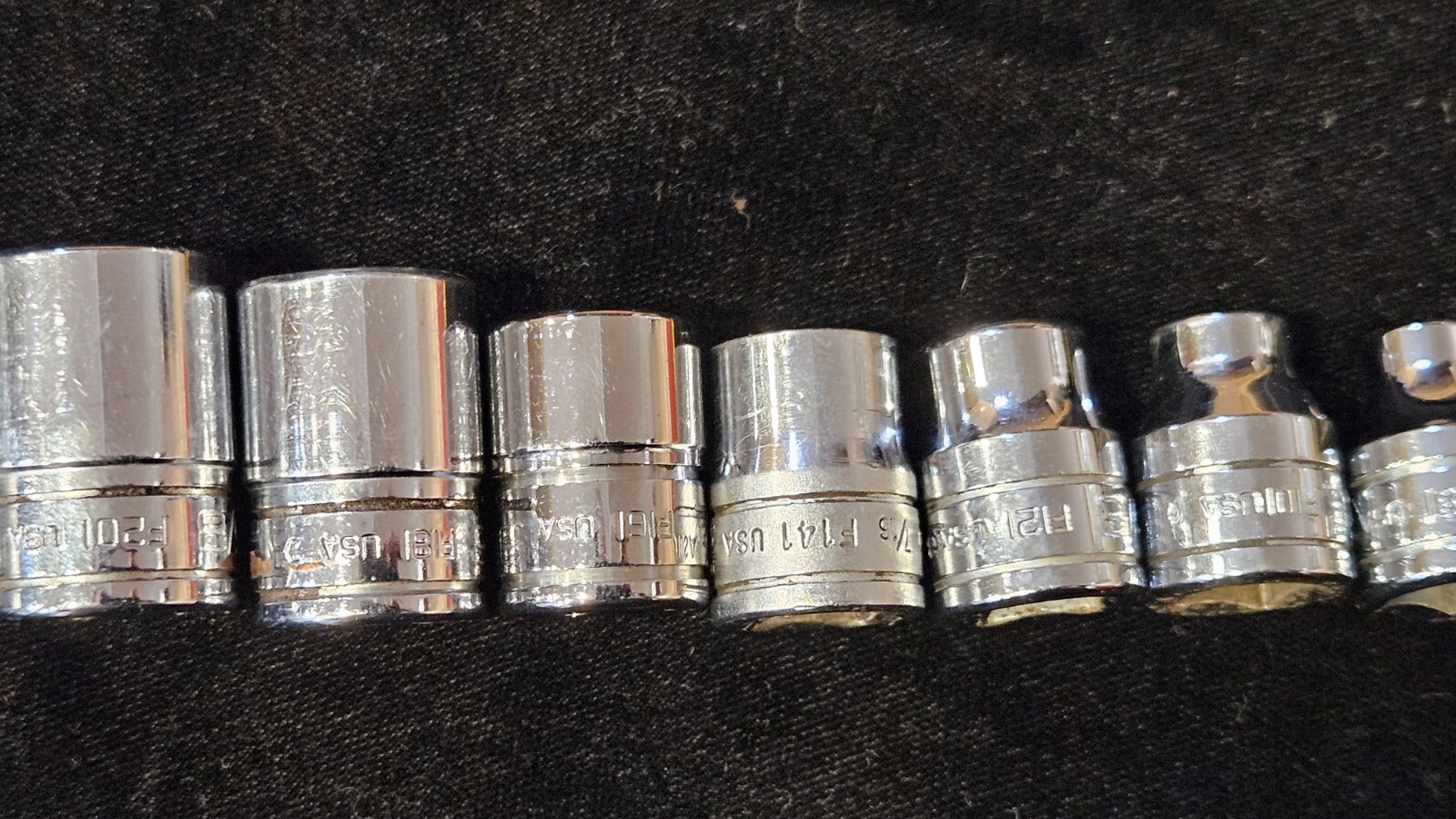 Snap-on 3/8″ Drive 1/4-7/8″ SAE 12-point (1-6pt) 11pc Set Shallow F-081 – F-281