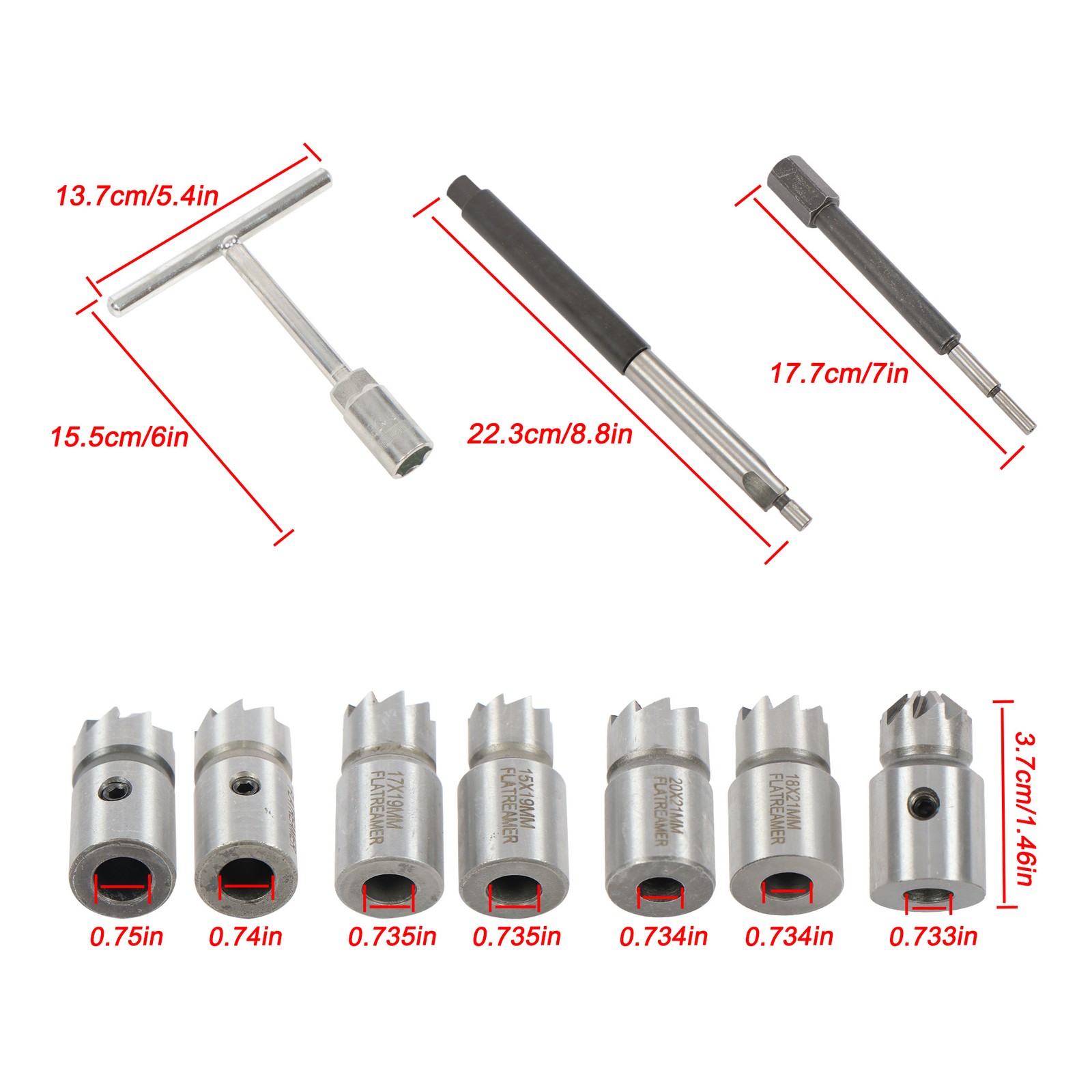 LABLT Diesel Injector Seat Cleaner Tool Diesel Injector Seat Cutter Set Auto Set