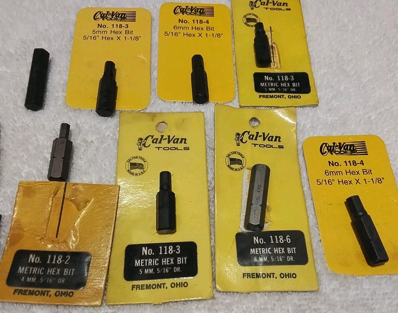 12PC CAL-VAN 3/8″ DRIVE 5/16″HEX BIT SOCKET HOLDER WITH BITS USA 🇺🇸