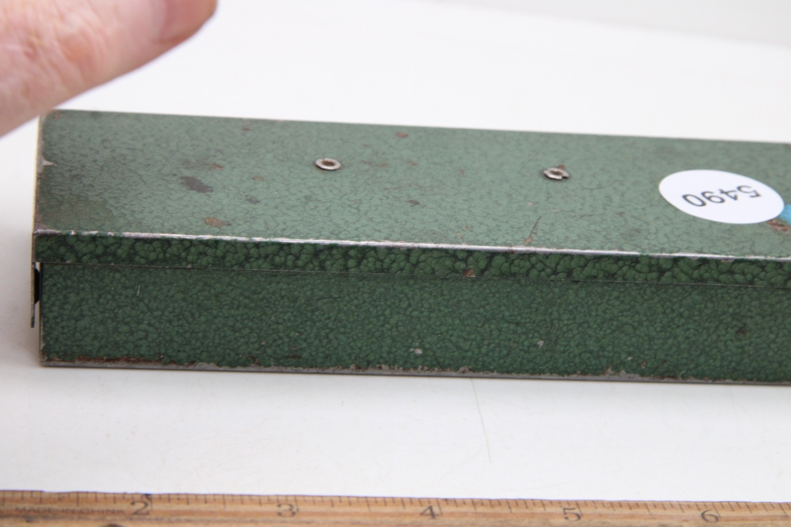 SK Tools 6-1/2″ x 2-1/4″ Green Metal Socket Set Tool Box w/Tray USA NO TOOLS