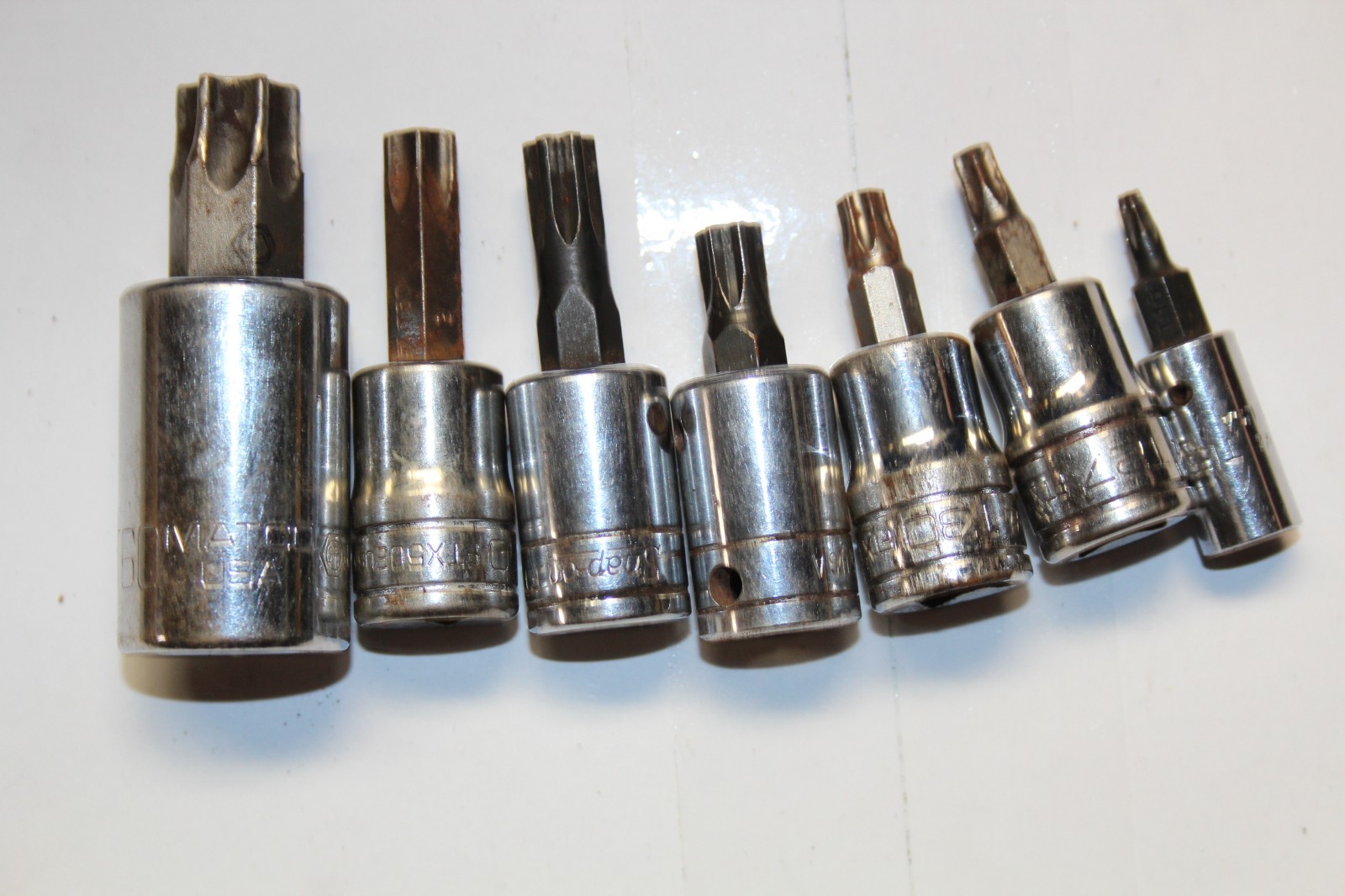 Snap-on Matco TORX Bit Socket Set 7pc T15 T27 T30 T45 T47 T50 T60 USA