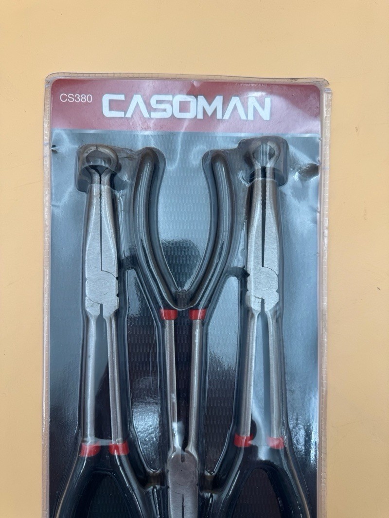 CASOMAN 3Pcs 11″ Hose Gripper Plier Set, Black & Red, 5/16-Inch, 1/2-Inch, 3/4-I