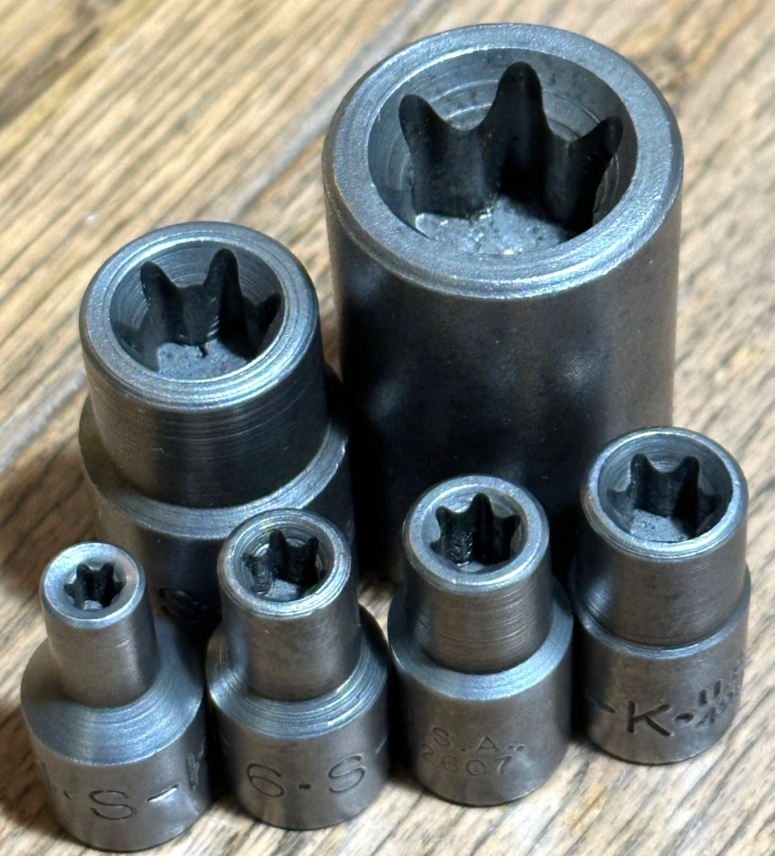 🇺🇸 SK Tools USA E4-E18 Inverted TORX Female External Set Star Socket Lot