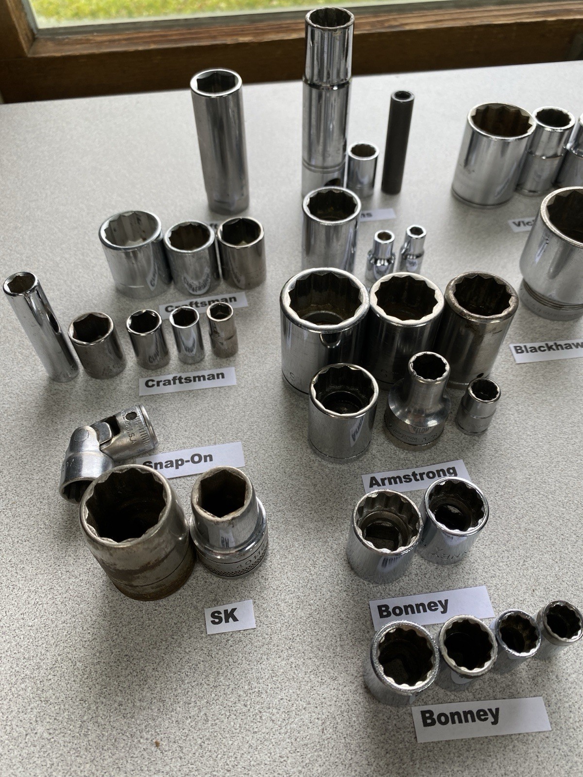 36 Pieces VTG Sockets Snap-on SK Proto Armstrong Williams Craftsman Extensions