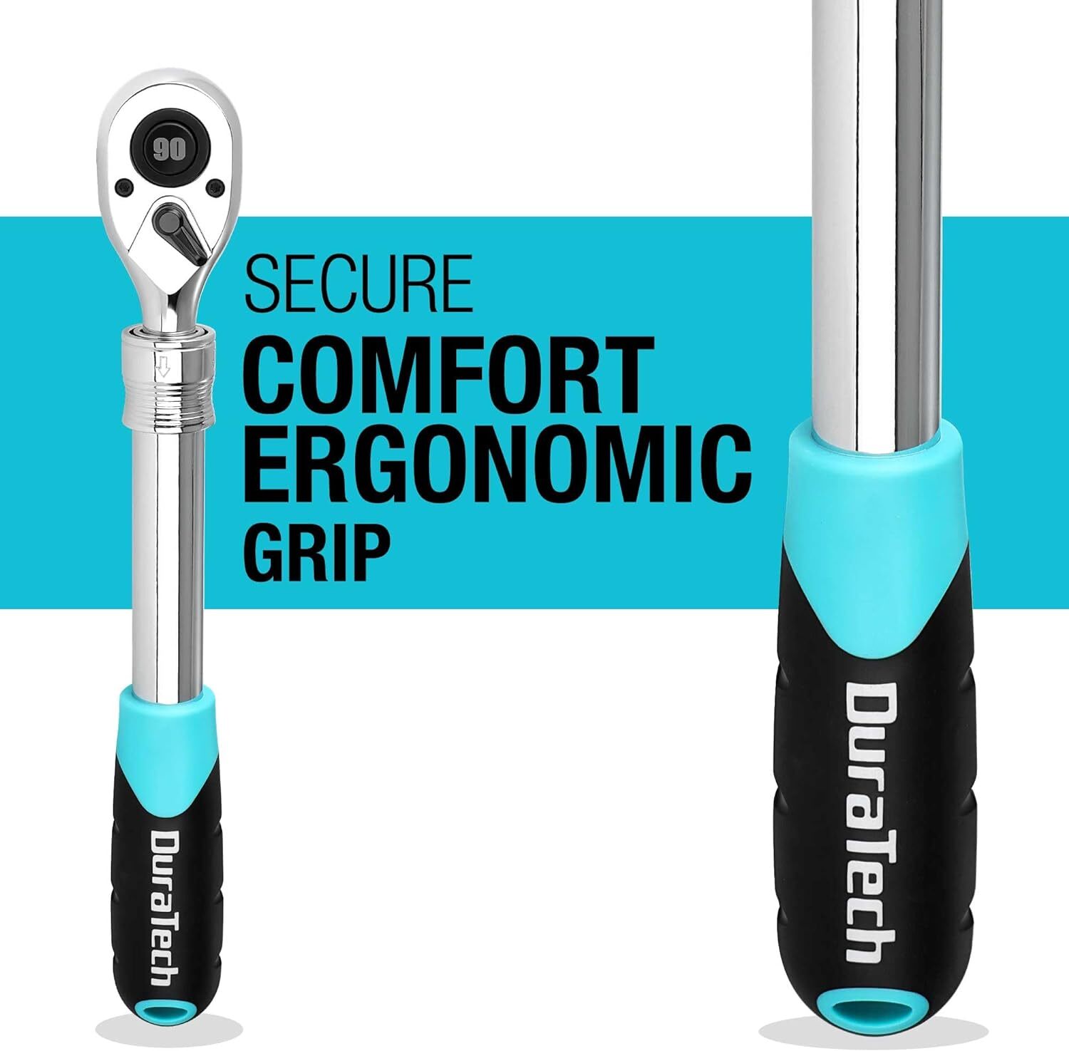 DURATECH 1/2″ Drive Extendable Ratchet Handle 90-Tooth Quick-Release Alloy Steel