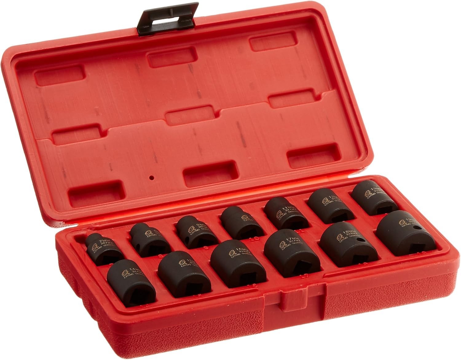 13-Piece 3/8-Inch Drive Metric 12-Point Impact Socket Set for Automotive Use