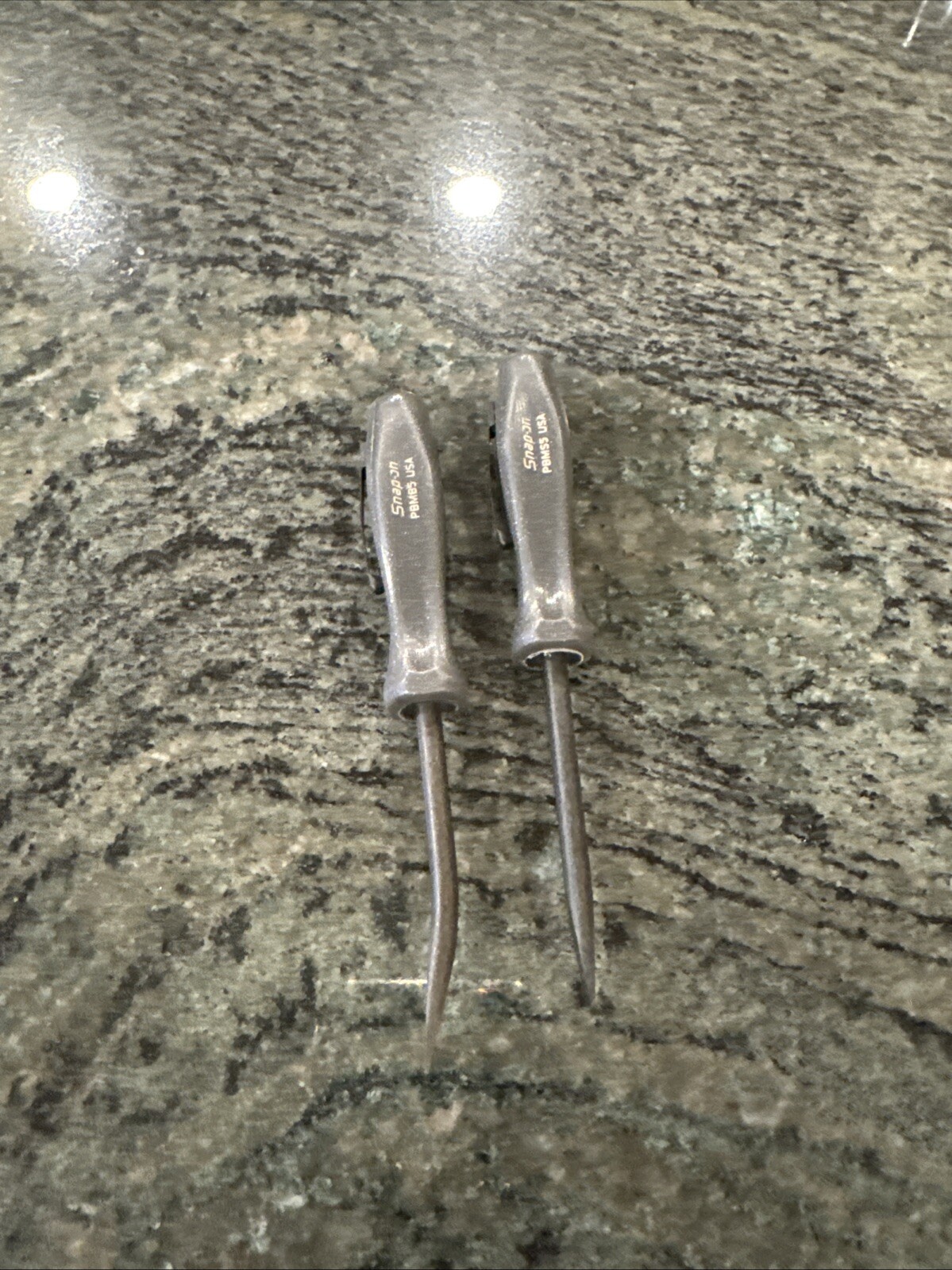 snap on 2 pc titanium 5” mini poket prybar set straight, bent pbms5dt, pbmb5dt