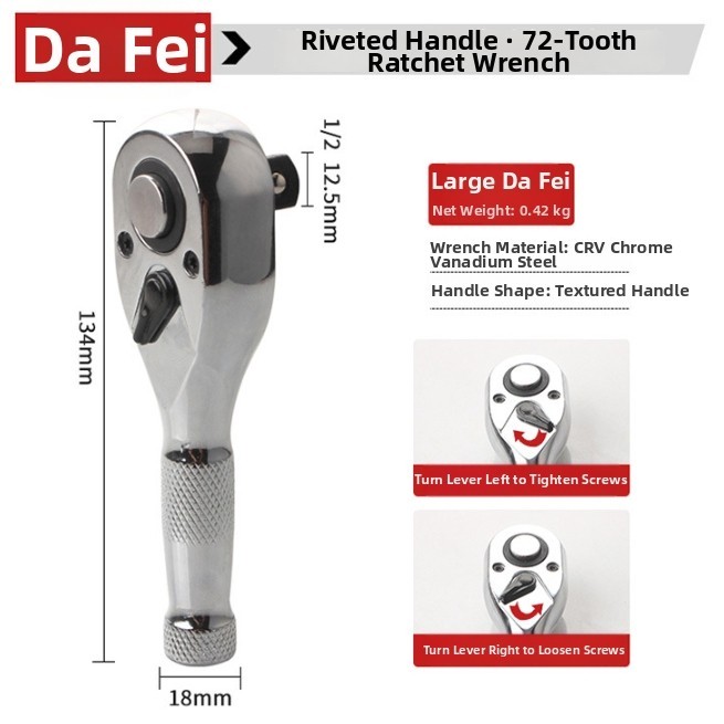Short Handle 72 Tooth Ratchet Wrench Set with Quick Release Socket System