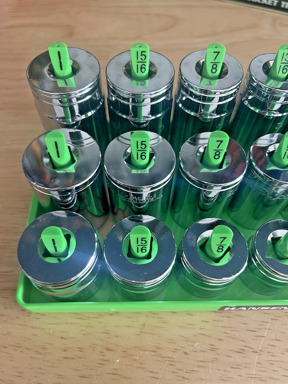 GearWrench 3/8” Metric & SAE Shallow Mid Deep 6 pt Sockets w/ Hansen Trays
