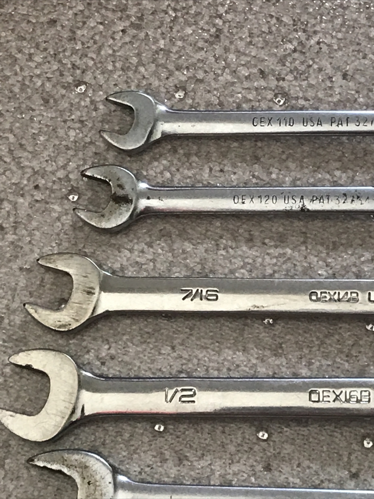 8 Pc Set Snap-on Tools SAE 12 Pt Standard Combination Wrenches OEX26-OEX110