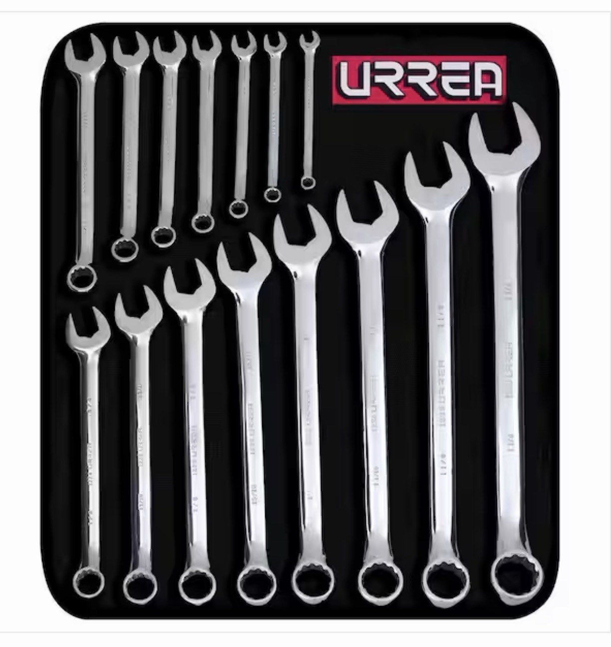 Urrea 12-Point Combination Chrome Wrench Set (15-Piece)