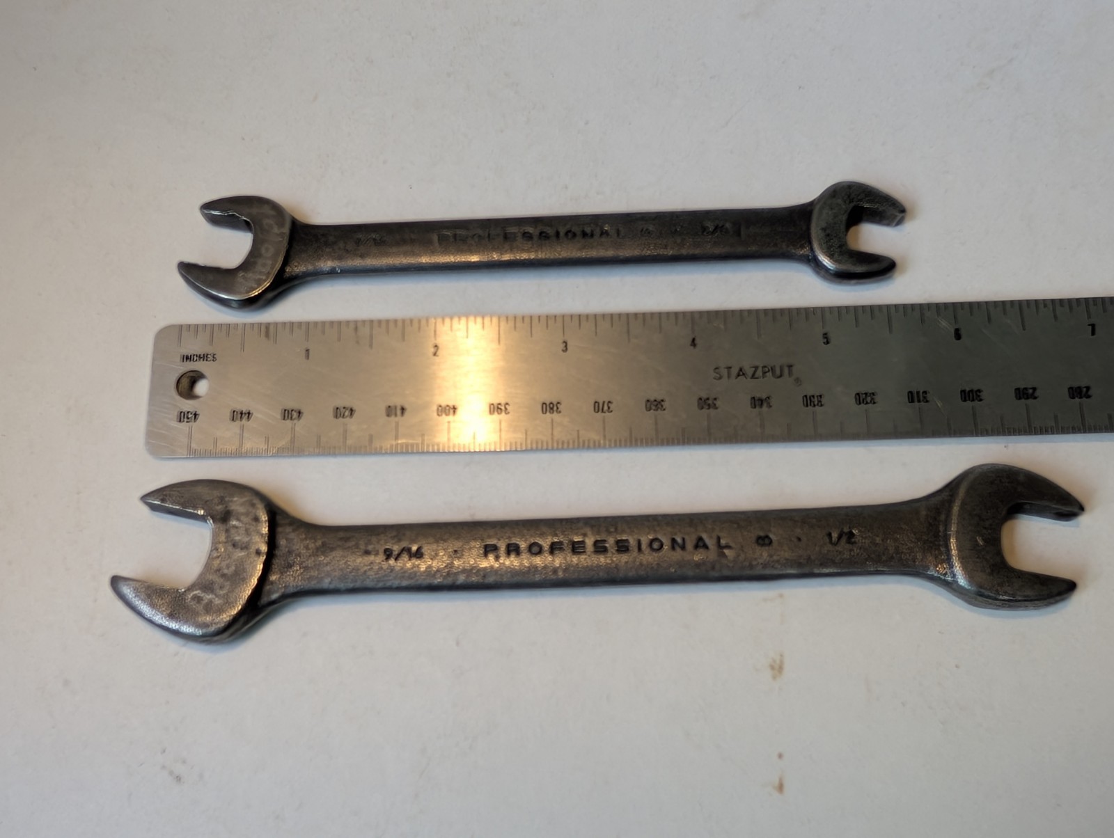 Vtg Proto Prof USA Double Open End Wrench X 2 Lot 9/16″-1/2″ & 7/16″-3/8″