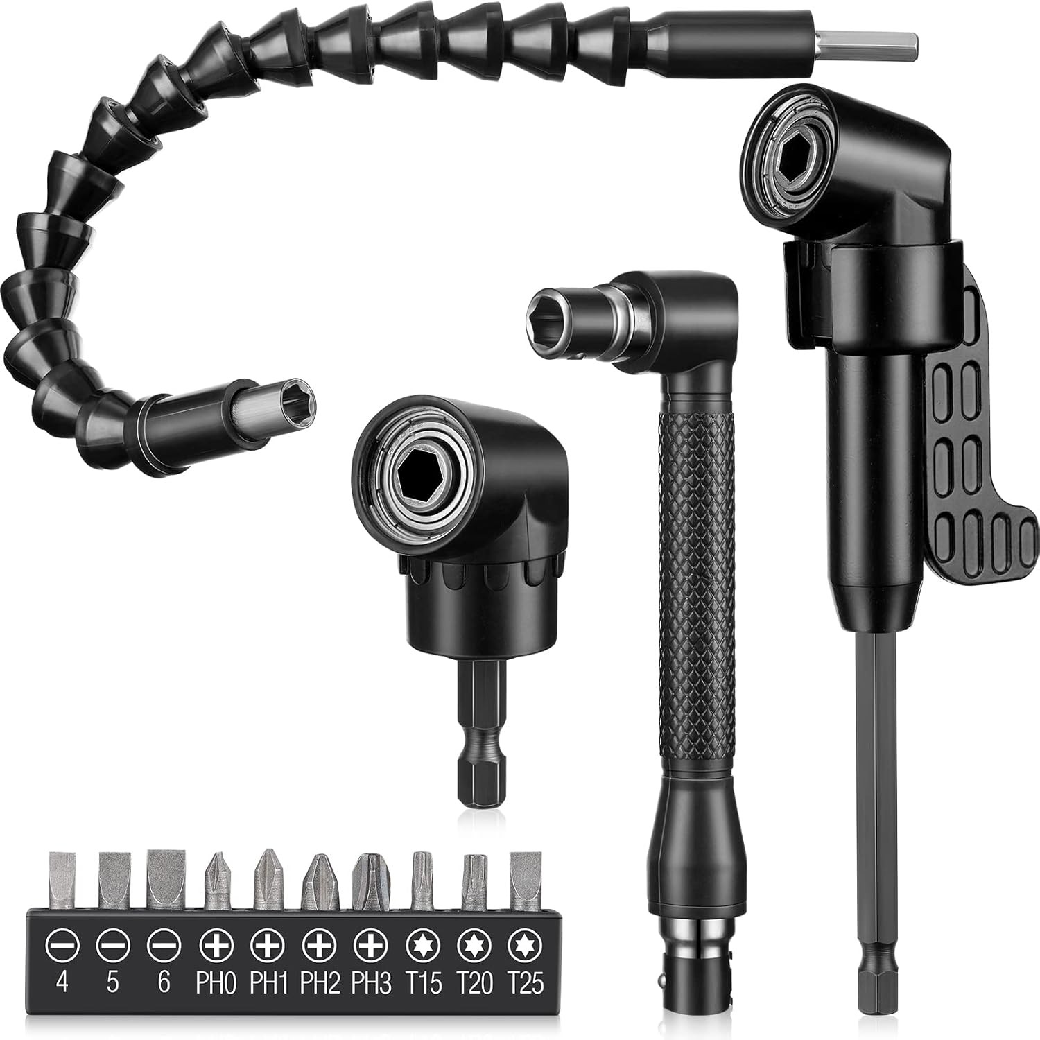 14 Pcs Flexible Drill Bit Extension Set 1/4 Inch Hex Shank Bendable Berry