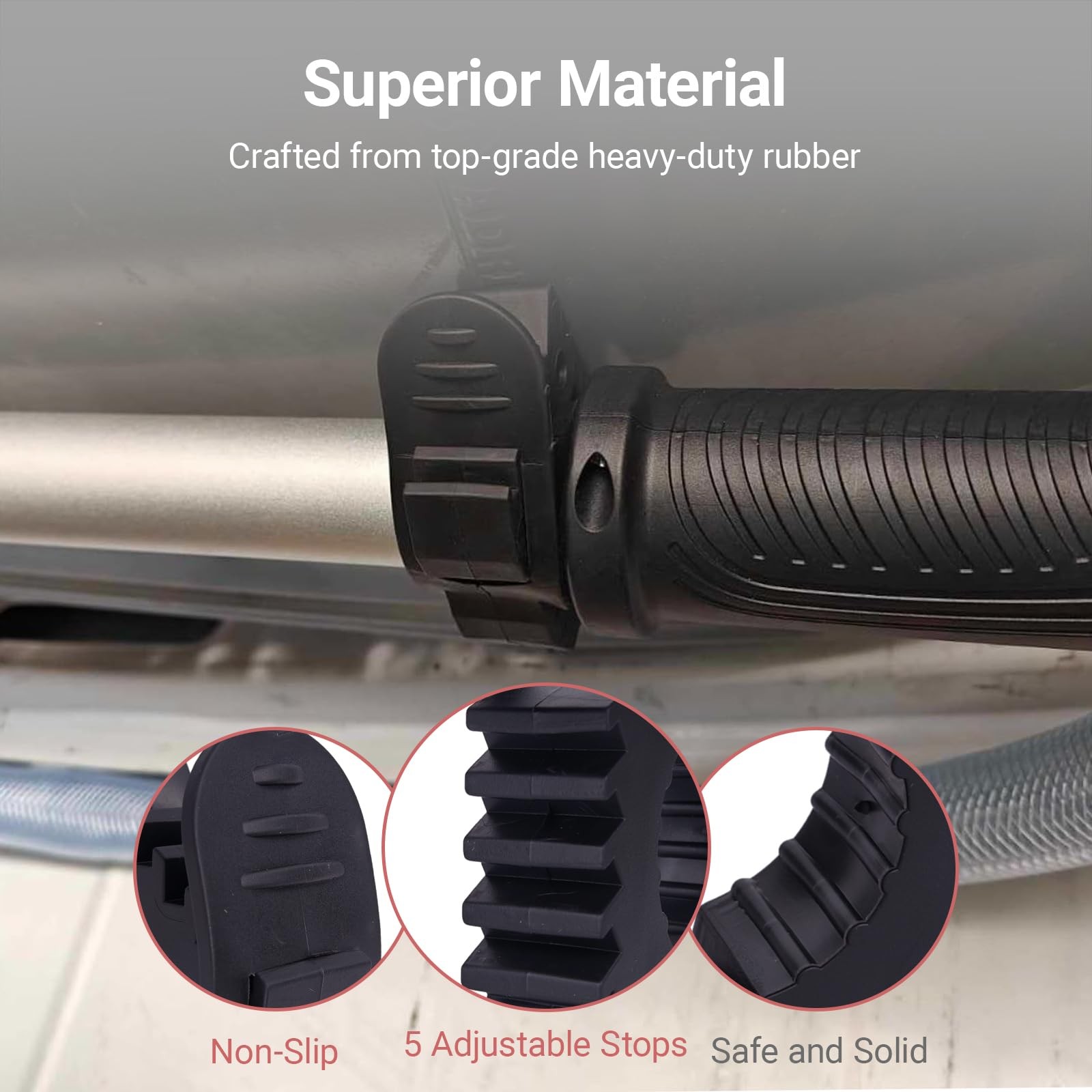 Aeloifft 2PCS Shovel mount,Quick Release Rubber Clamp 2pcs 1-1/5»to1-4/7″