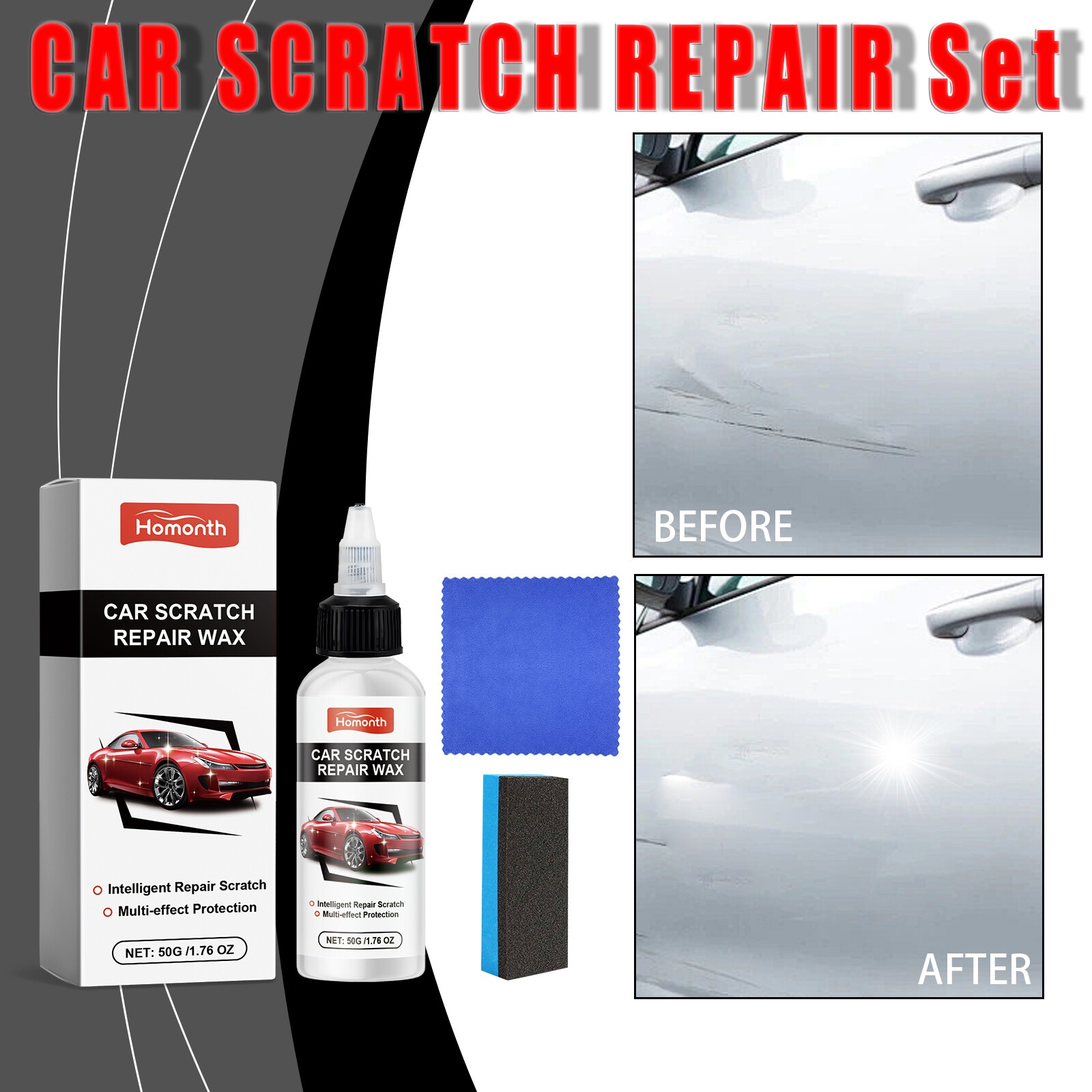 5X Ultimate Paint Restorer, Car Scratch Repair Wax, Car Buff Out Scratch-US