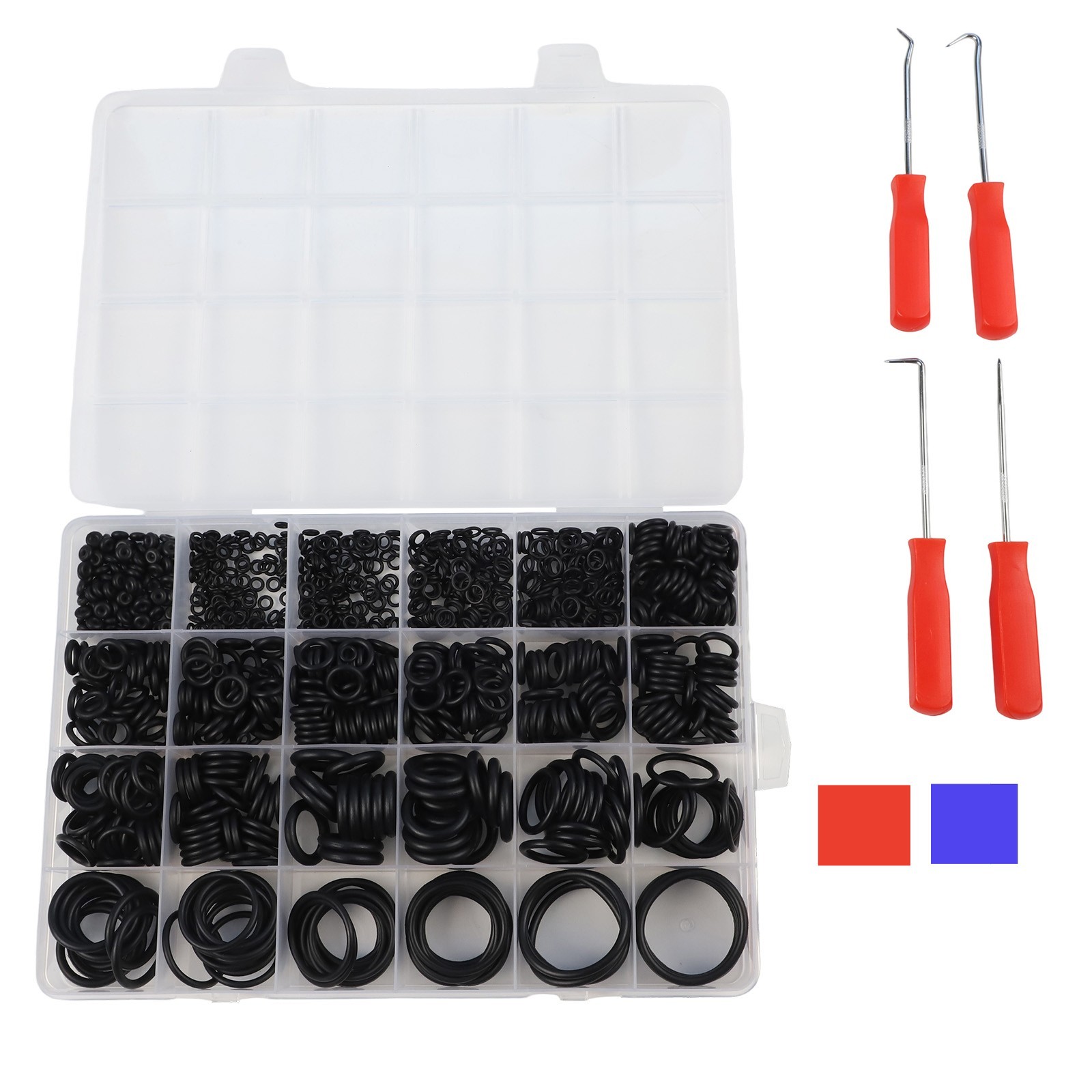 Organized 1020pcs O Rings with Plastic Storage for Easy Identification