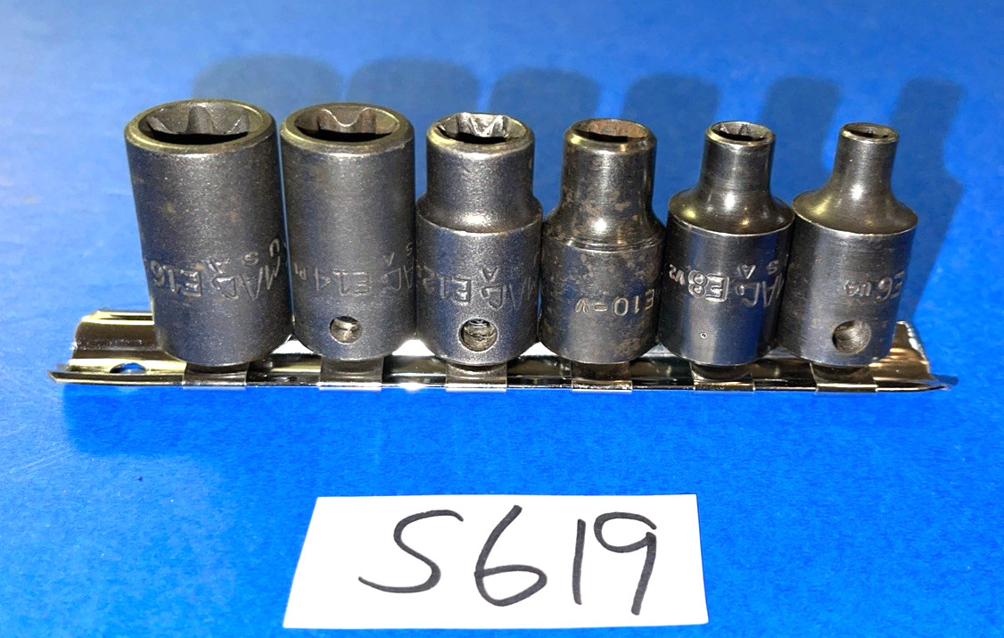 MAC TOOLS 6 PIECE 3/8 DRIVE INSIDE TORX SOCKET DRIVER SET E6-E16