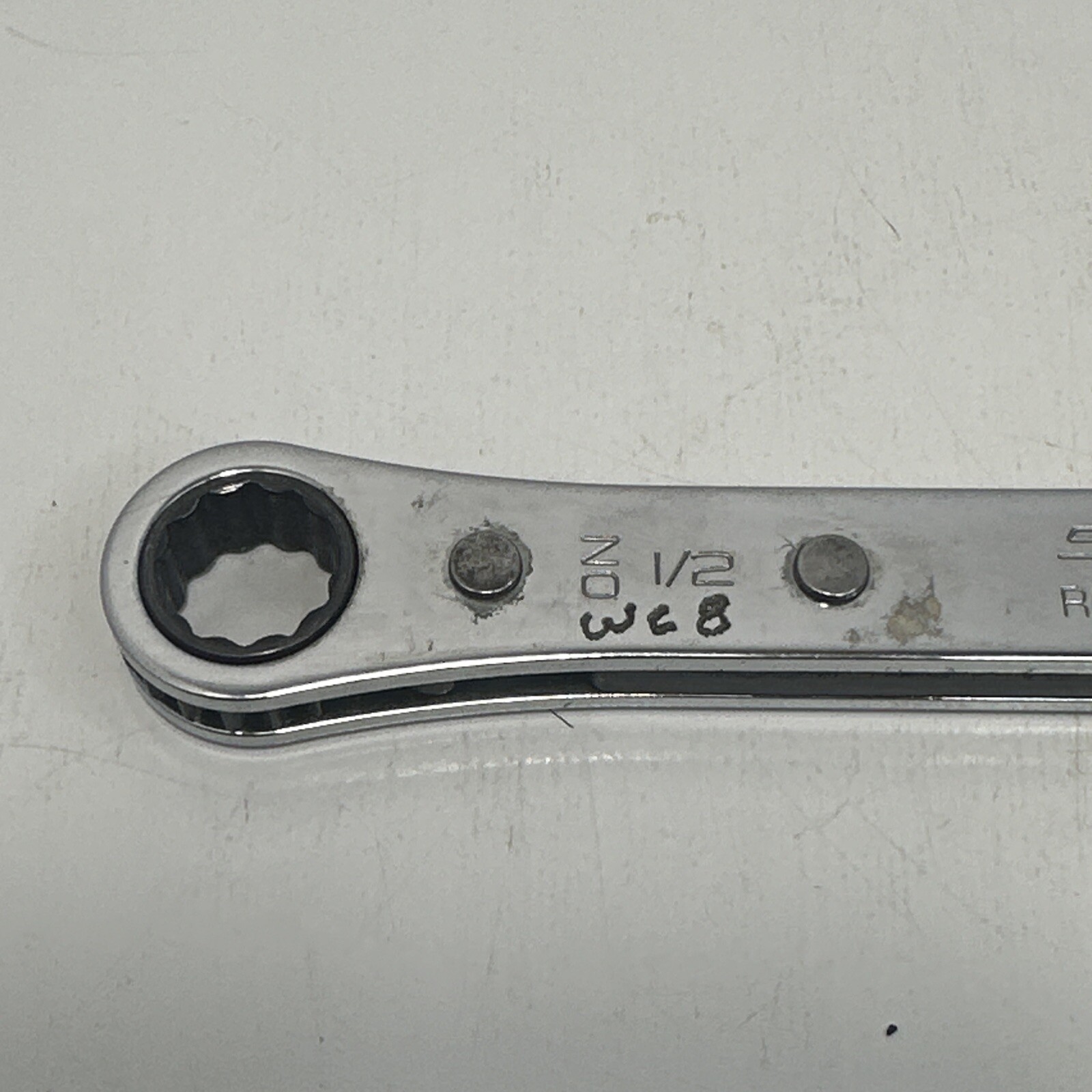 Snap On R1618A 9/16″ x 1/2″ 0° Offset Ratcheting Box Wrench 1991 Date Code EUC