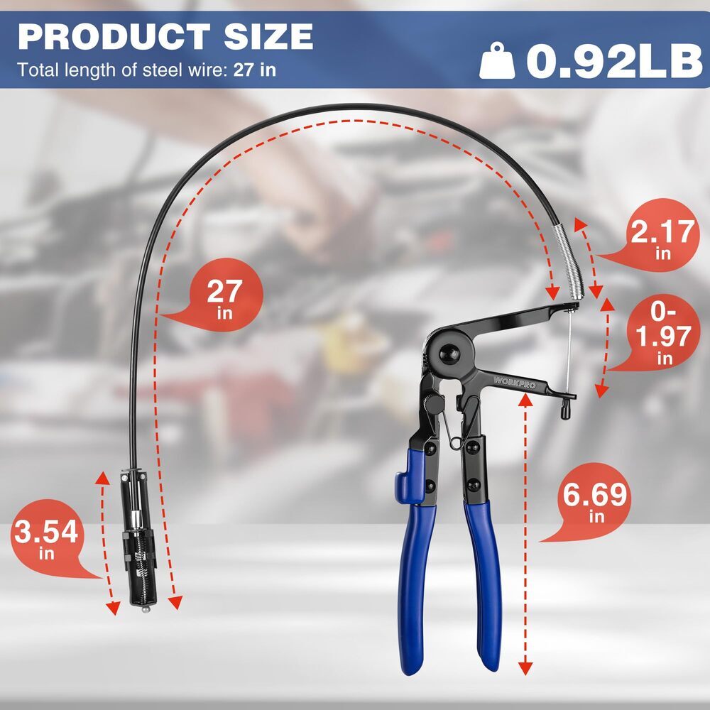 WORKPRO 27″ Flexible Hose Clamp Plier Spring Plier Automotive Clamp Removal Tool