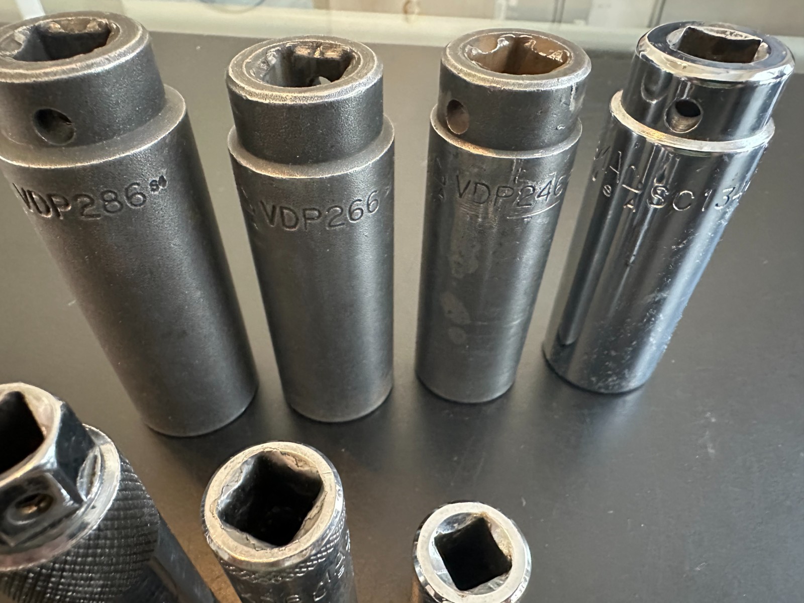 MAC Tools 3x 1/2″ Deep Impact Sockets 6 Point & 3/8″ & 1/4″ Drives LOT of 10