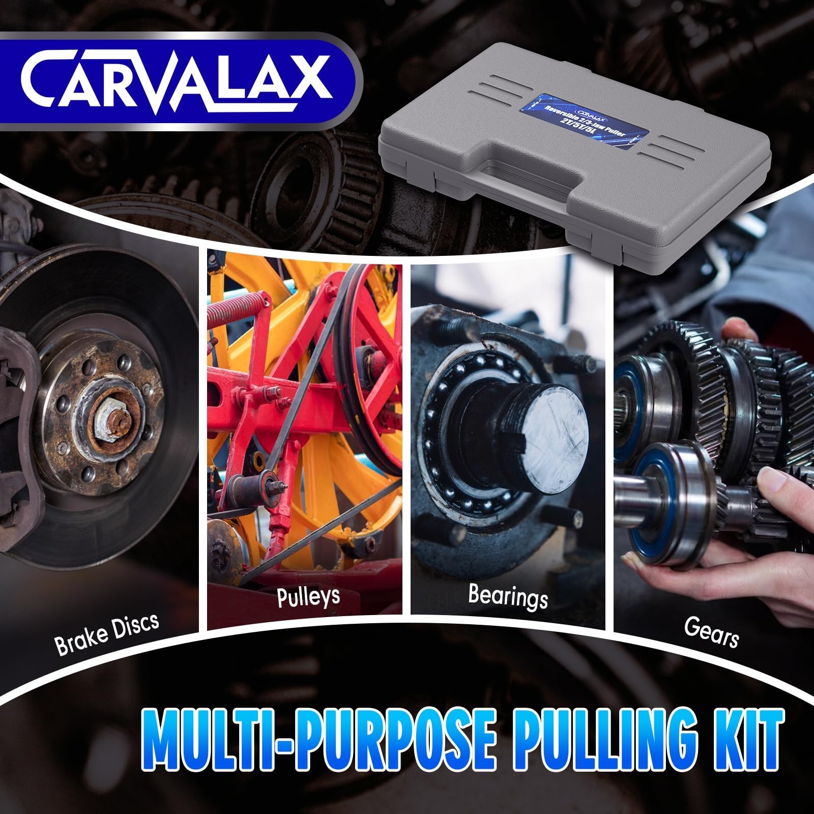 Heavy Duty Gear Puller Set – 2T, 5T & Wide-Spread – Reversible Jaw Bearing Tool