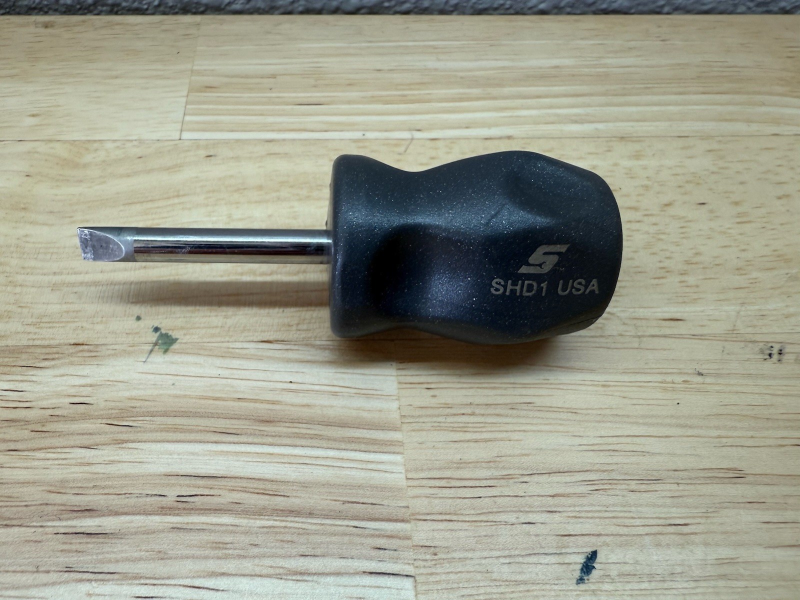 Snap On TITANIUM Hard Grip 1/4″ Flat Stubby Screwdriver SHD1 100th Year Edition