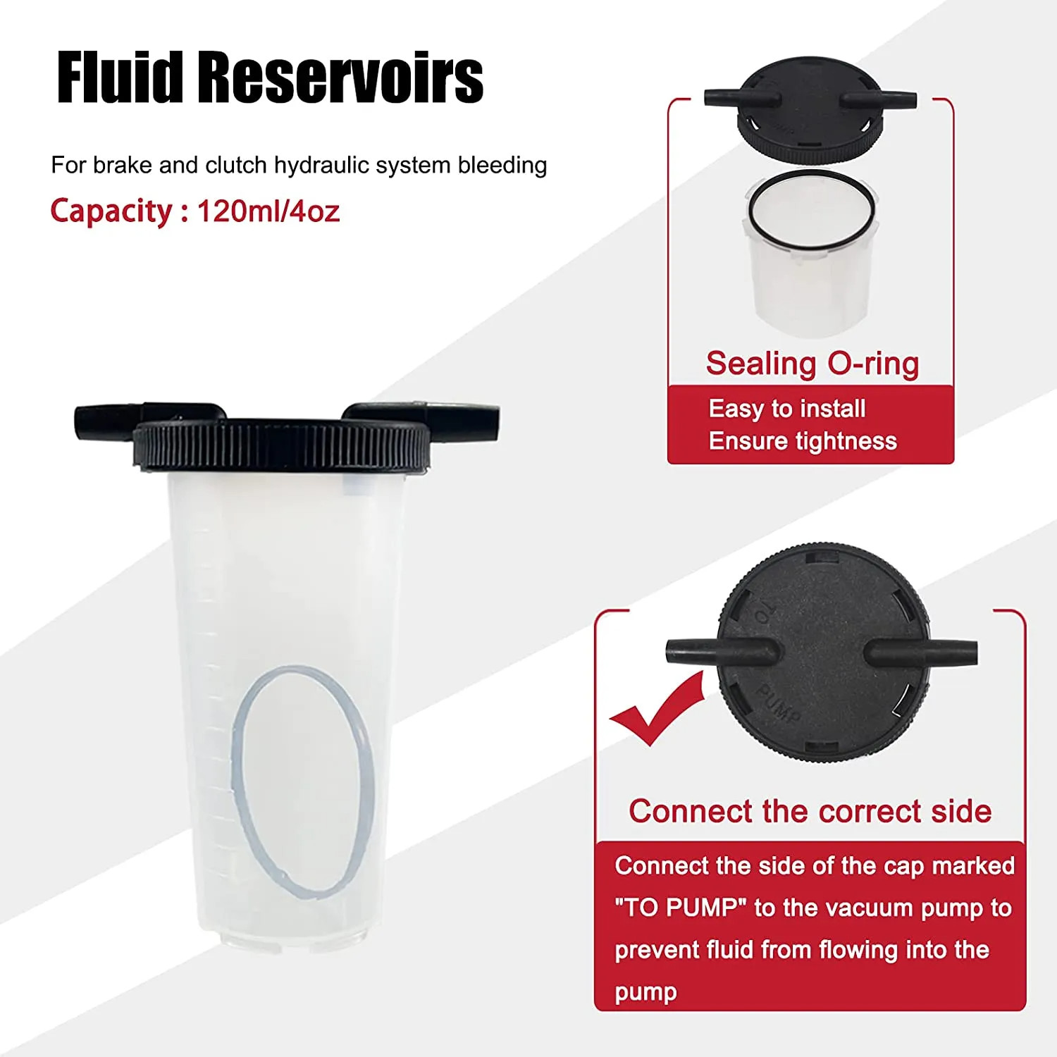 BEYU Hand Held Vacuum Pressure Pump Tester Set Brake Fluid Bleeder Bleeding Kit