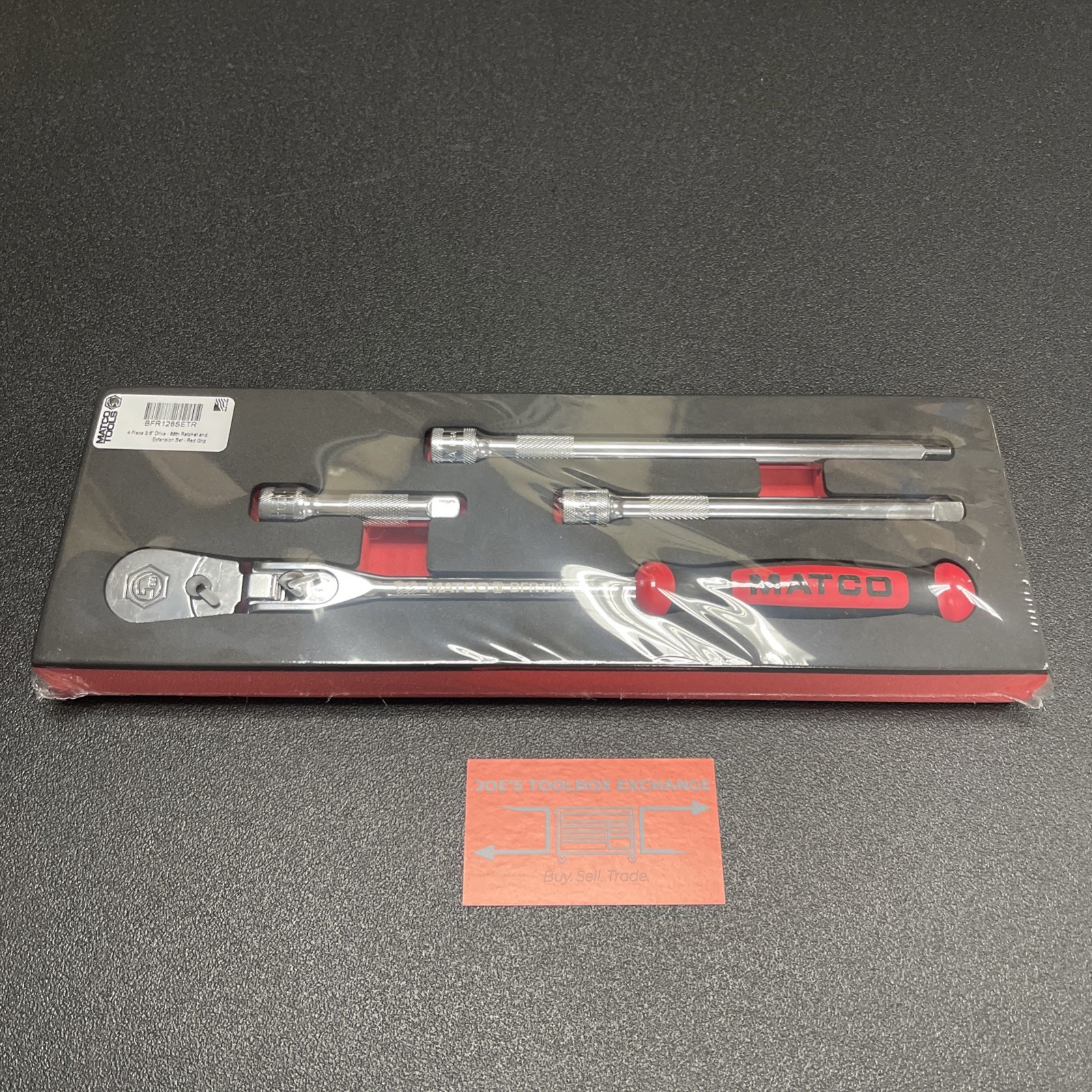 Matco Tools 3/8″ Drive Locking Flex Ratchet + Extensions Foam Set Red BFR128SETR
