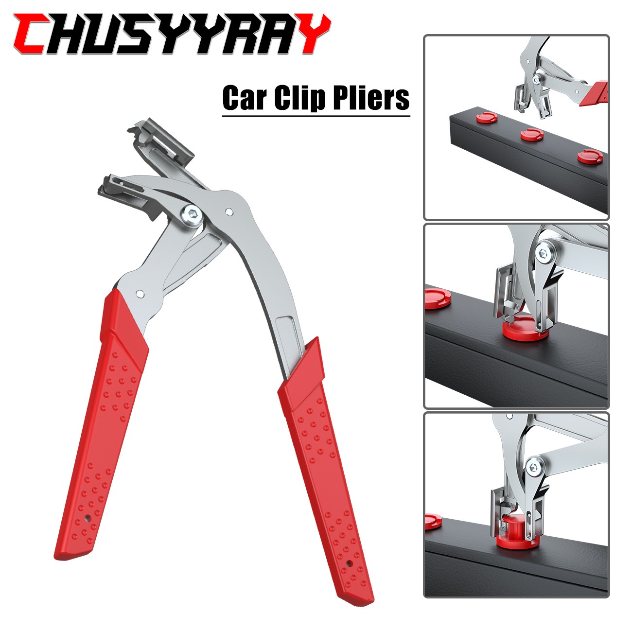 Car Clip Removal Pliers Steel Spring Loaded Fastener Remover Tool for Auto Trim