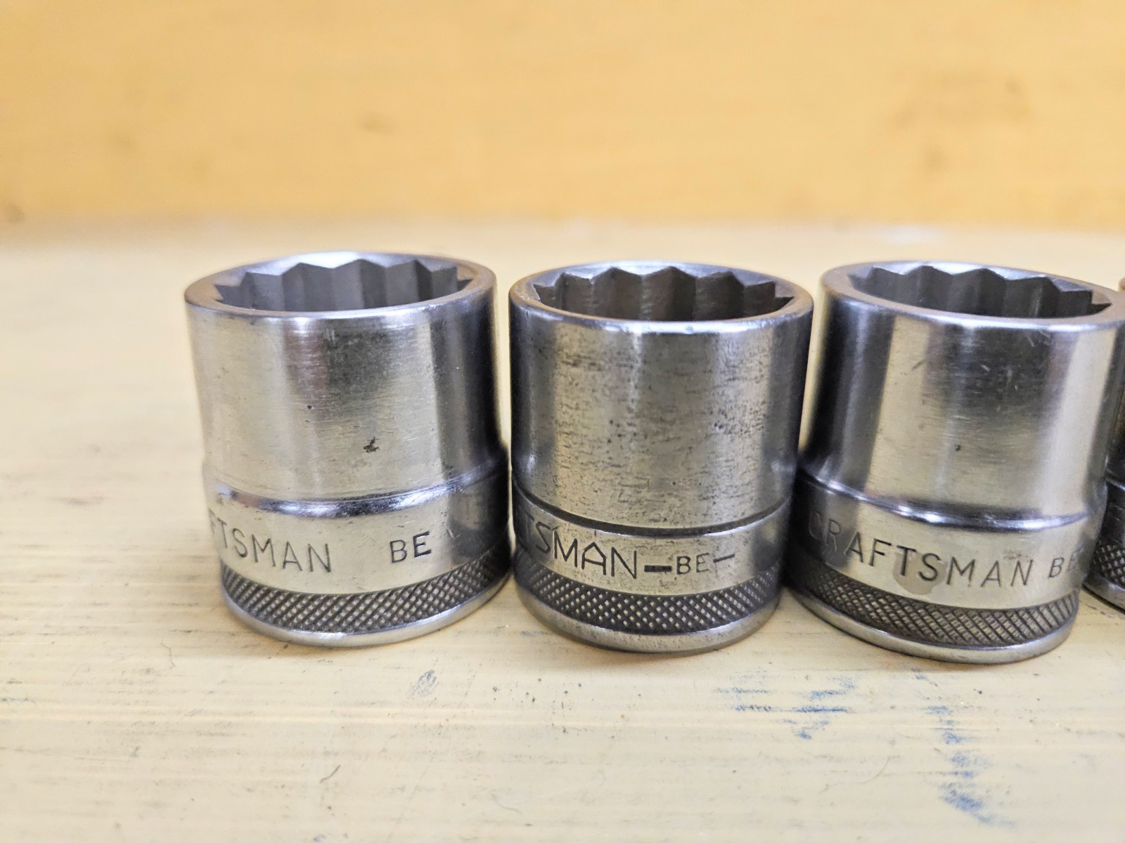 Vintage Craftsman 1/2″ Drive 11pc SAE 12pt Socket Set -BE- Circle U USA