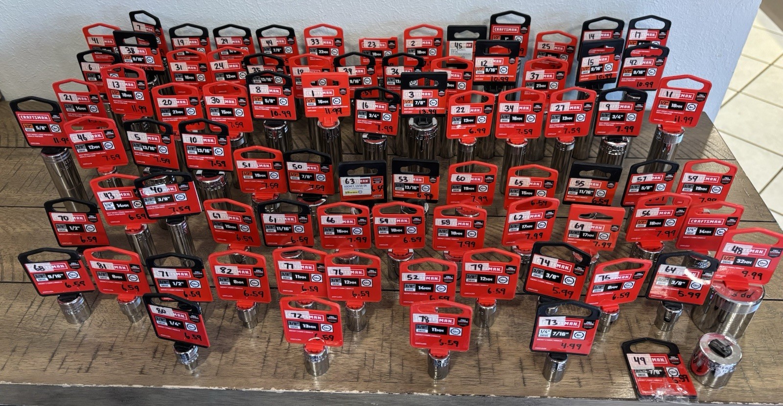 Huge Bulk Lot! 80 Brand New Craftsman Lifetime Warranty Sockets Various Sizes