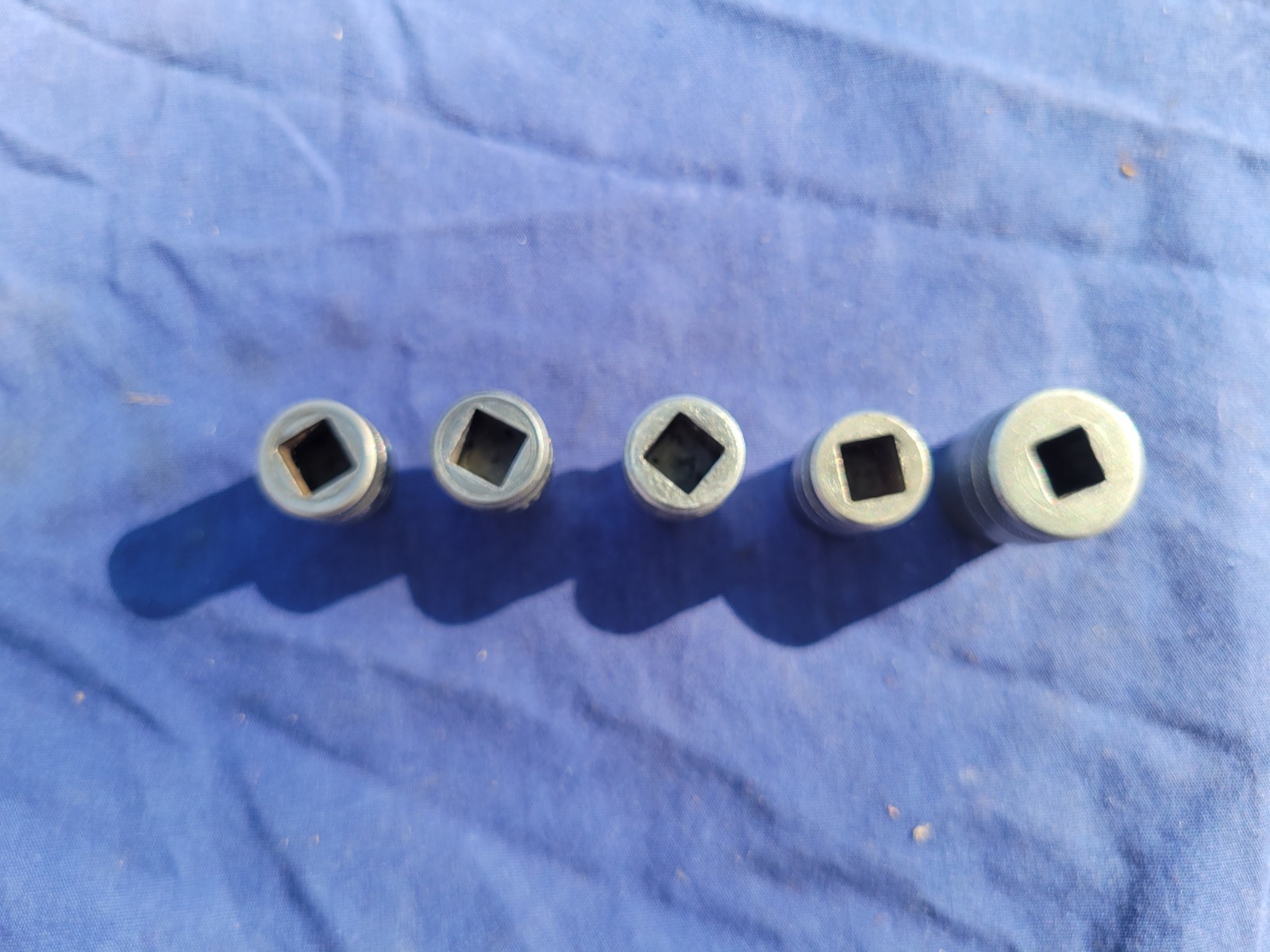 LOT OF 5 S&K 1/4DRIVE SHALLOW SOCKETS Knurled 6pt./8pt./&12pt