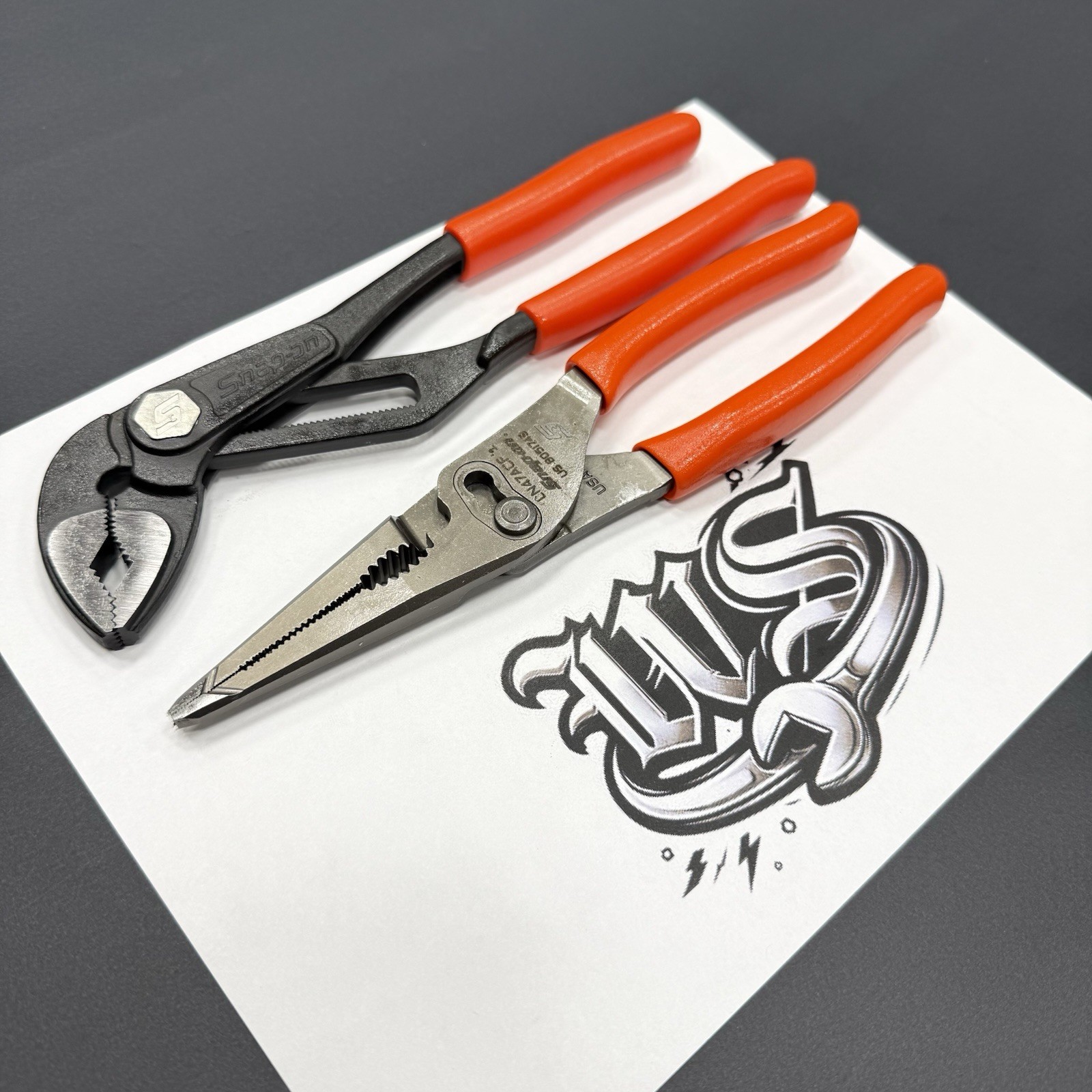 Snap-on Tools USA NEW 2pc ORANGE Soft Grip Assorted Pliers Set LN47ACF AWPBX10
