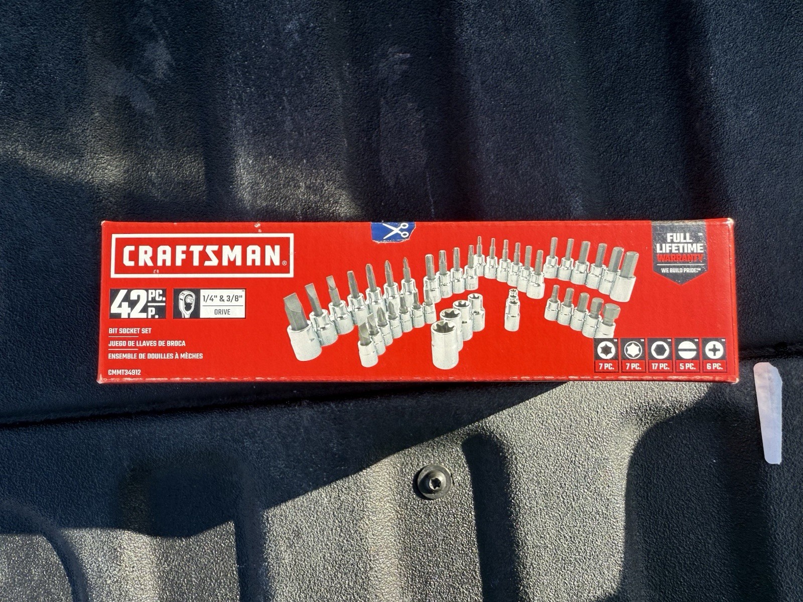CRAFTSMAN 42 Piece 1/4″ 3/8″ Drive Set Flathead/Hex/Phillips/Torx Bit Driver Set
