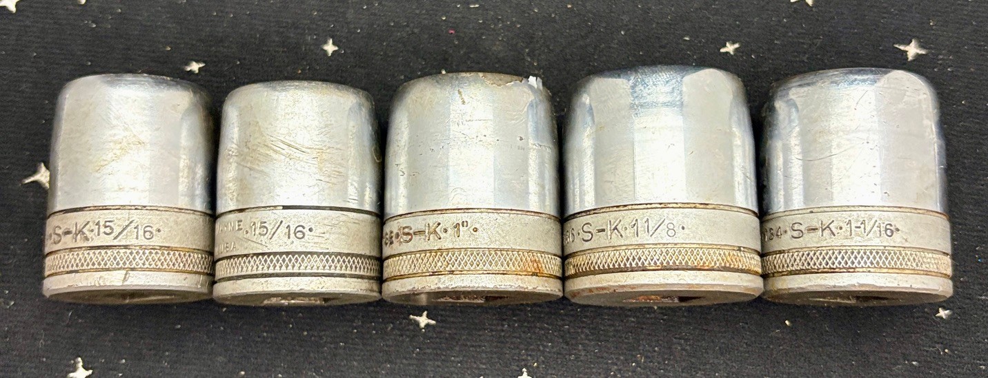 VTG S-K Tooks 14 Piece Set 12 Point Sockets 7/16″ To 1-1/8″ 40114-40136 USA