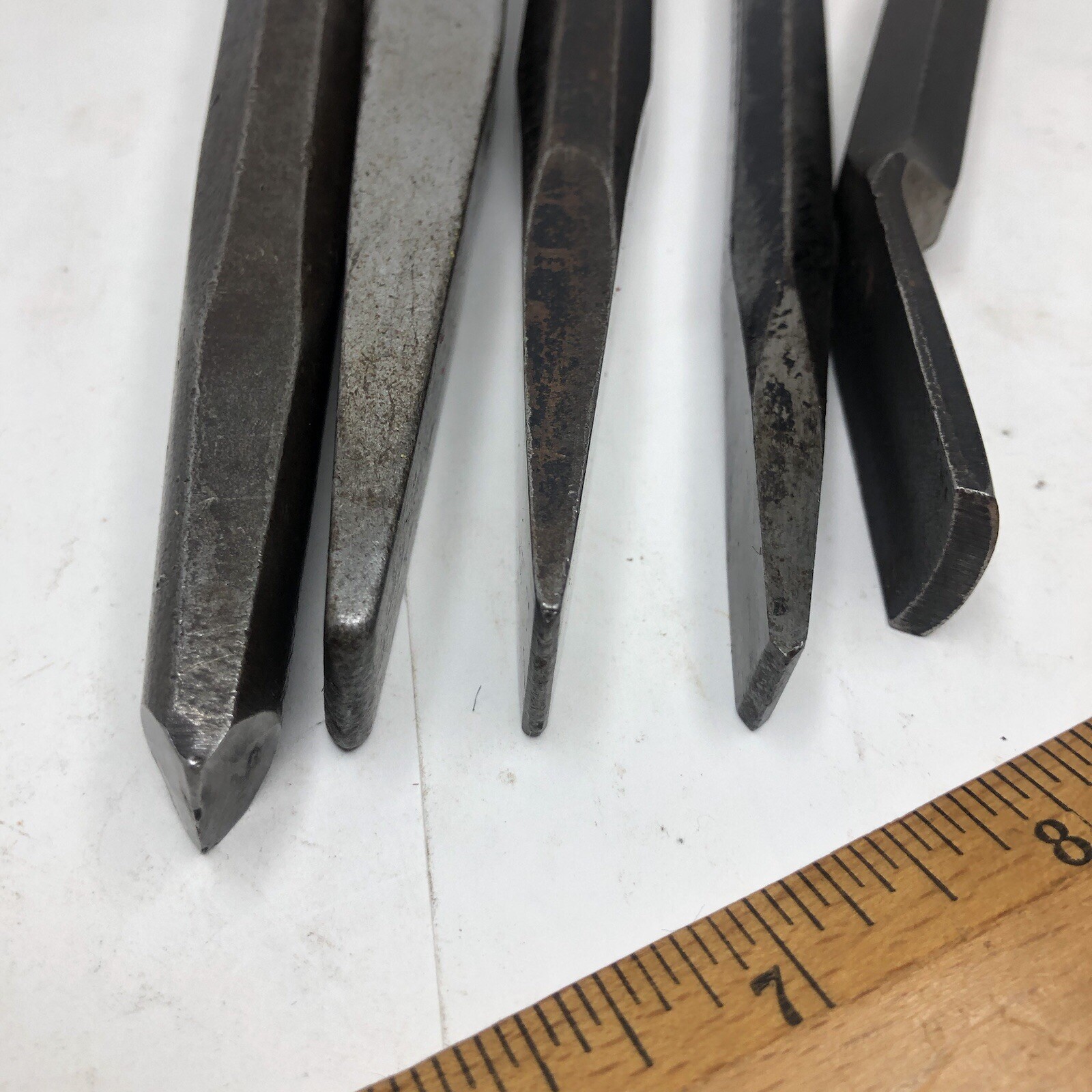 (5) Mix Lot of Craftsman-Williams-Bonney-Proto-Mac Tools Cold Chisel Chisels Set