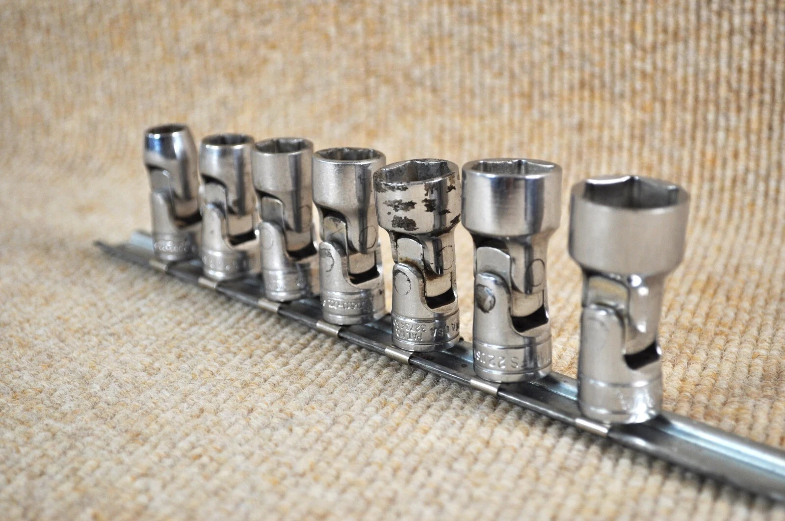 Snap-On FS12A-FS24 SAE 7pc Swivel Socket Set, 3/8″-3/4″ 6 Point, 3/8″ Drive, USA