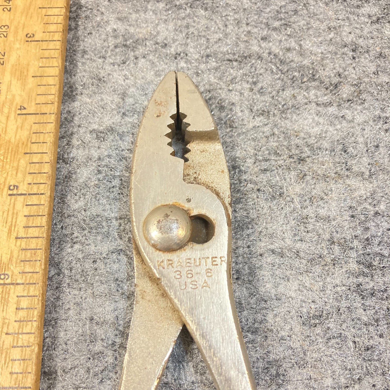 Vintage Kraeuter Pliers Slip Joint Adjustable General Purpose 6 1/2″ #36-6 USA