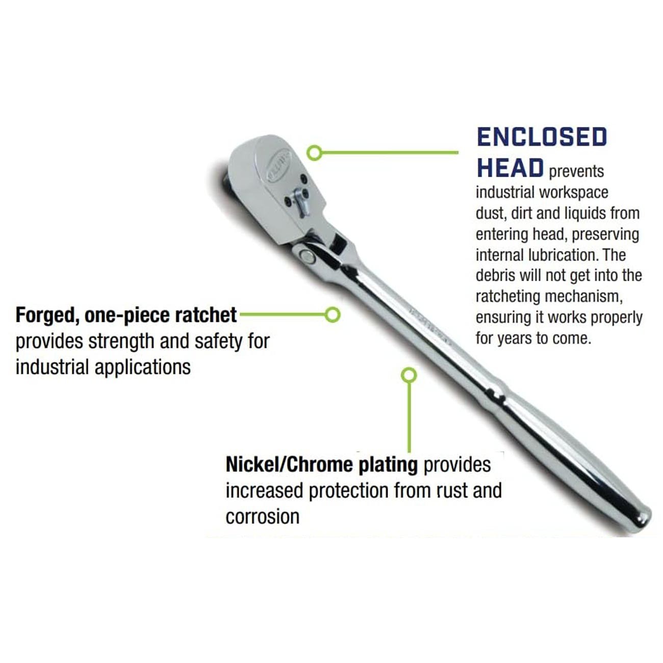 Williams 3/8″ Drive Sealed Narrow Flex-Head Ratchet 36 Teeth