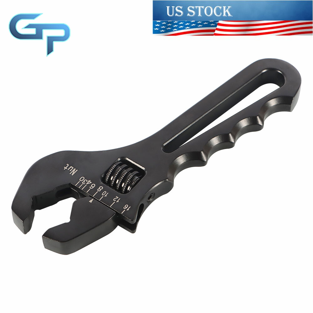 Black Adjustable Wrench Aluminum Tool Spanner for Hose End Fitting 3AN-16AN
