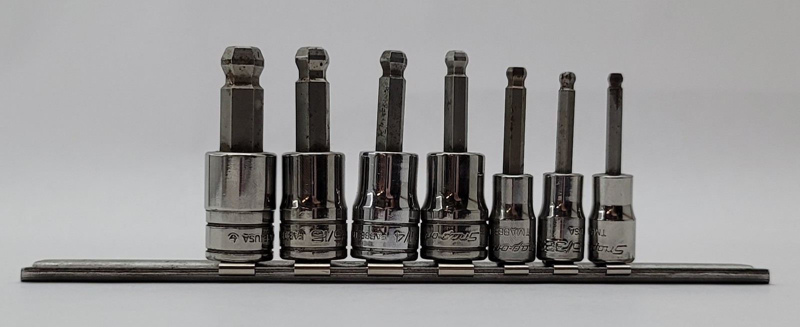 7/8pc Combination Drive SAE Standard Ball Hex Bit Socket Set -Missing Bit