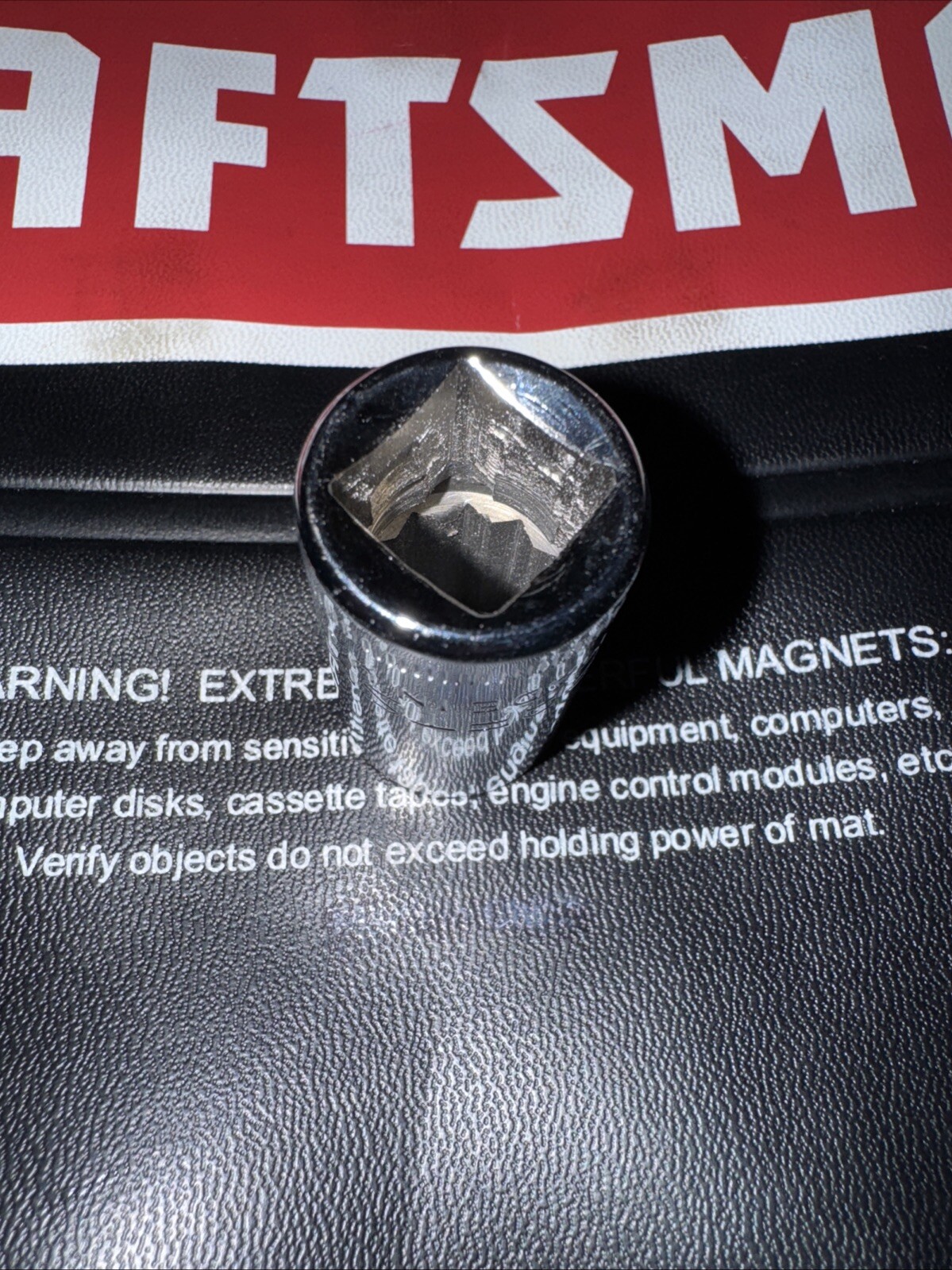 Vintage Sears Craftsman 44236 G 15mm 12 Point 1/2″ Drive Chrome Socket USA Nos