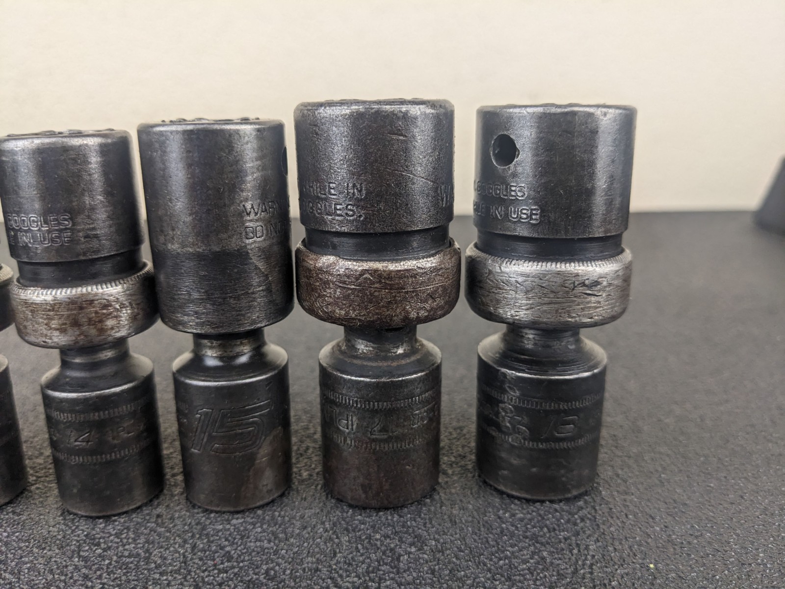 #bl432 Snap On Tools IPLM 1/2” Impact Swivel Socket Set 12,13,14,15,17,18mm