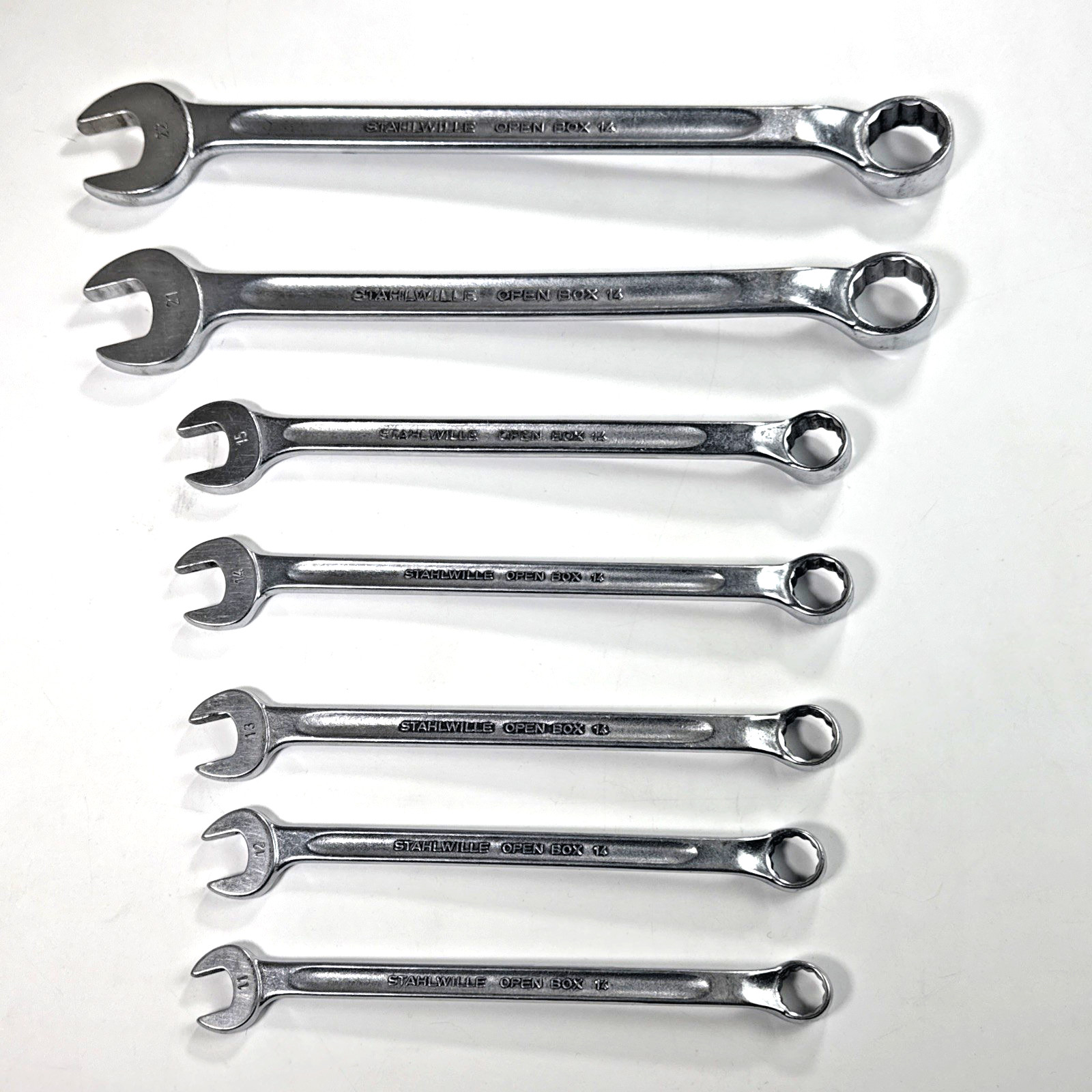 Stahlwille Germany 7 Piece Metric Combination Open Box 14 Wrench Set 11-15 21 22