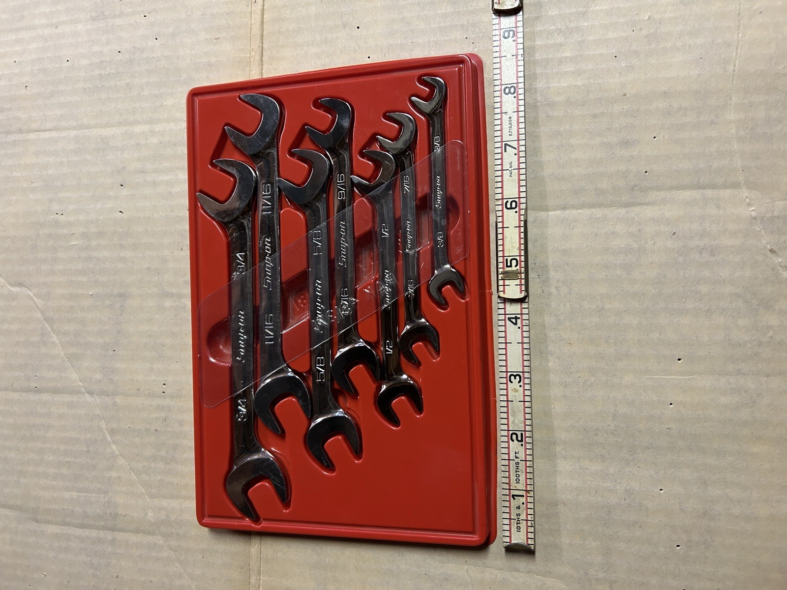 Snap-on 7 pc SAE Four-Way Angle Head Open-End Wrench Set (3/8–3/4″)